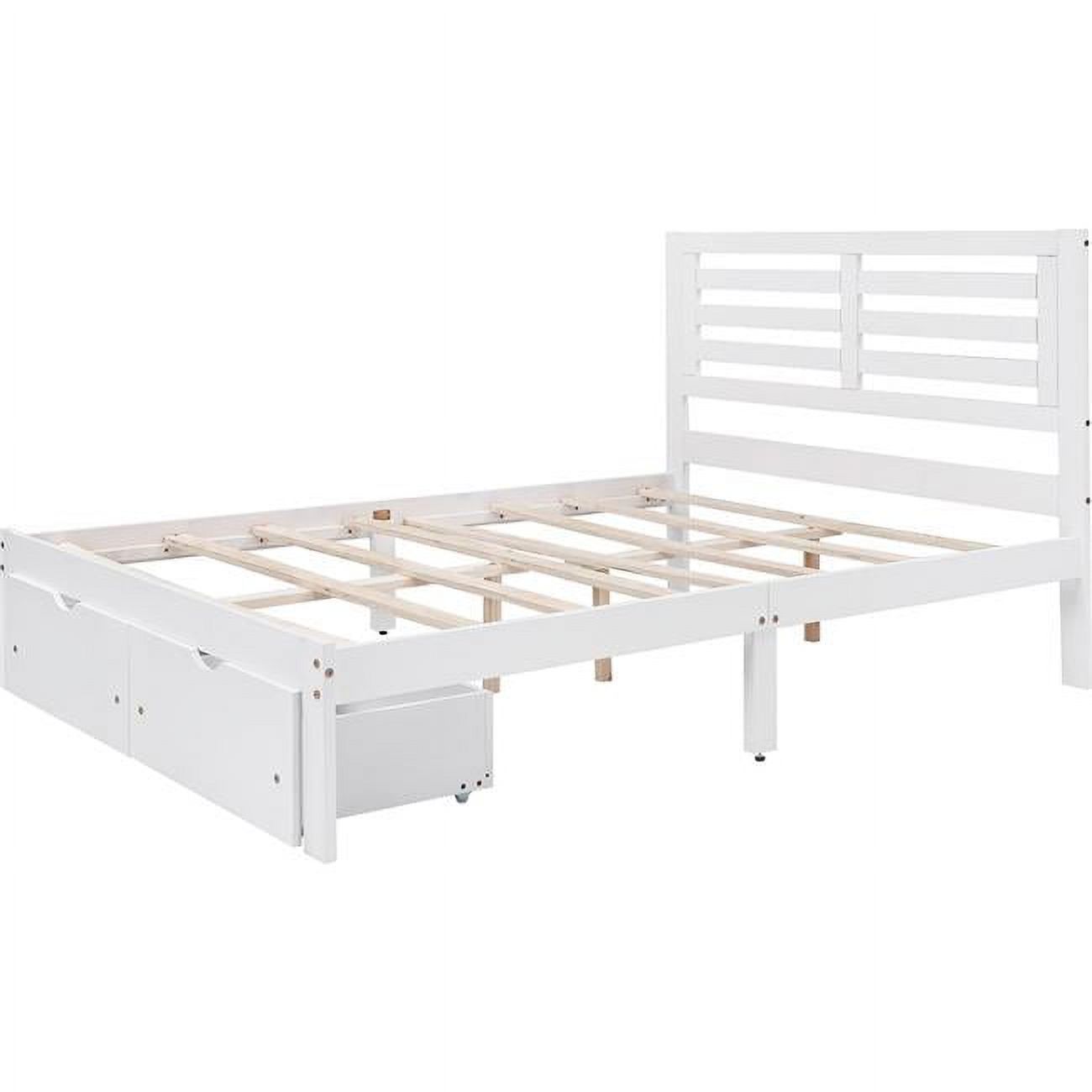 HomeRoots  41 x 54 x 75 in. Full & Double Size White Bed