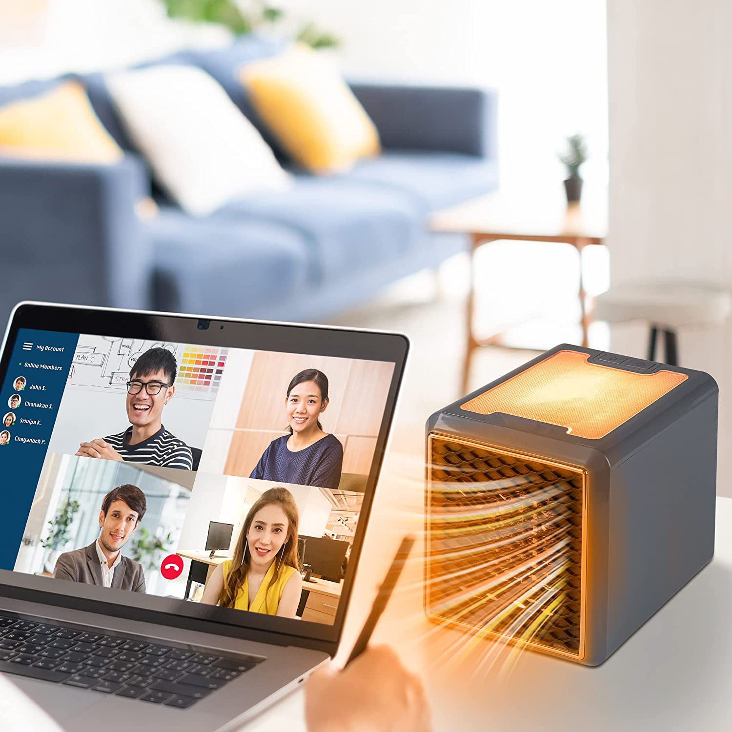 Ceramic Space Heater, 1200 Watts, 3-Speed Adjustable, Quiet Operation