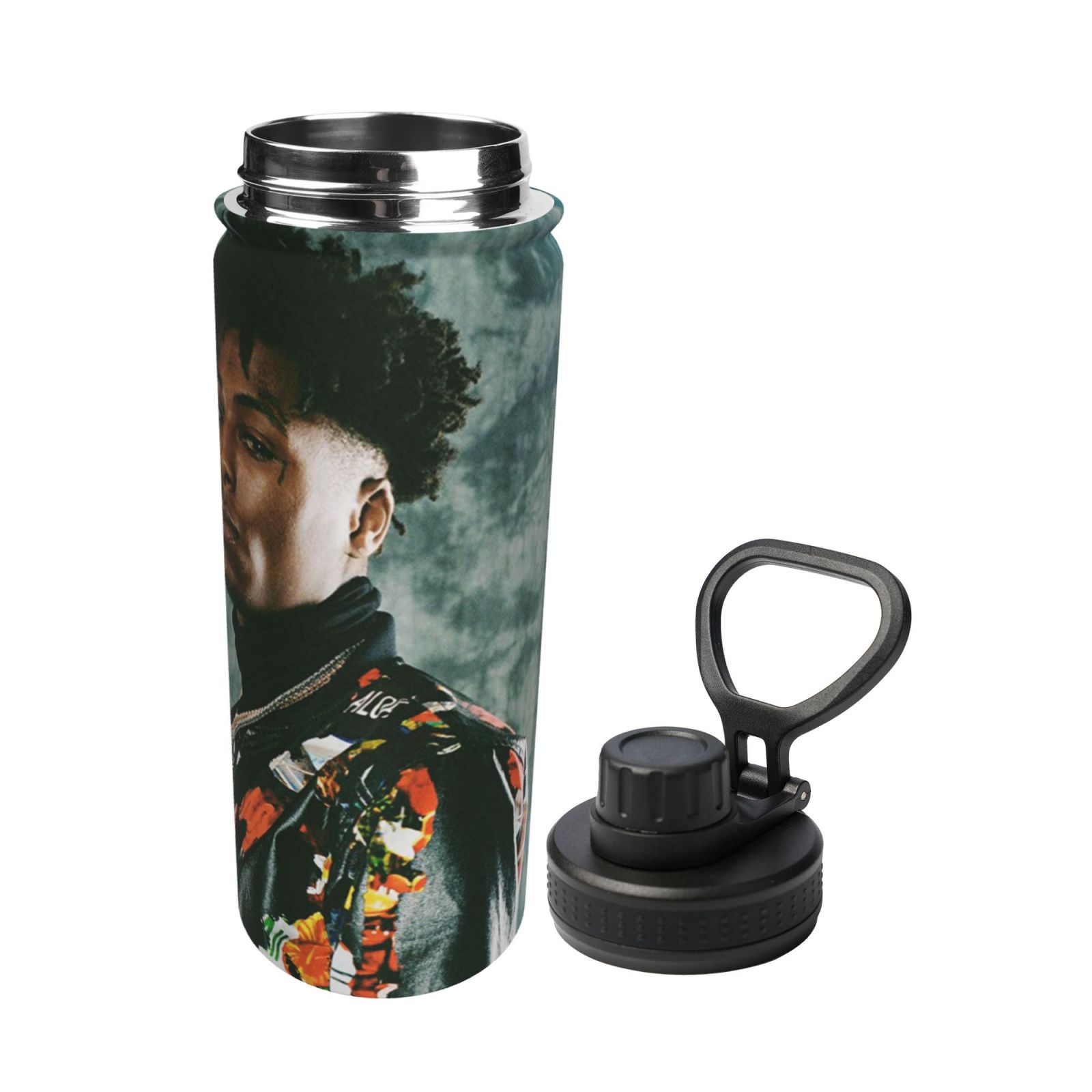 Singer YoungBoy Never Broke Again Sports Insulated Water Bottles Kettle Stainless Steel Portable Cup18OZ For Travel Gym School
