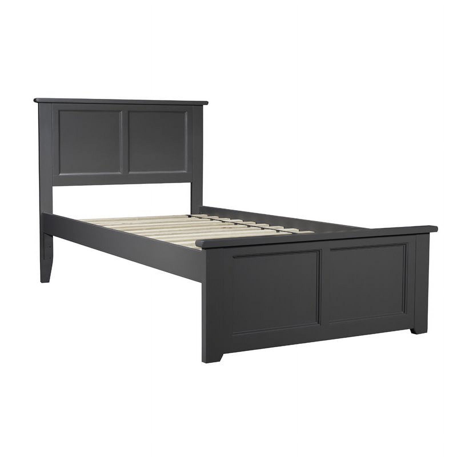 Leo & Lacey TW Platform Bed w Matching FtBoard and Twin Trundle in Gray