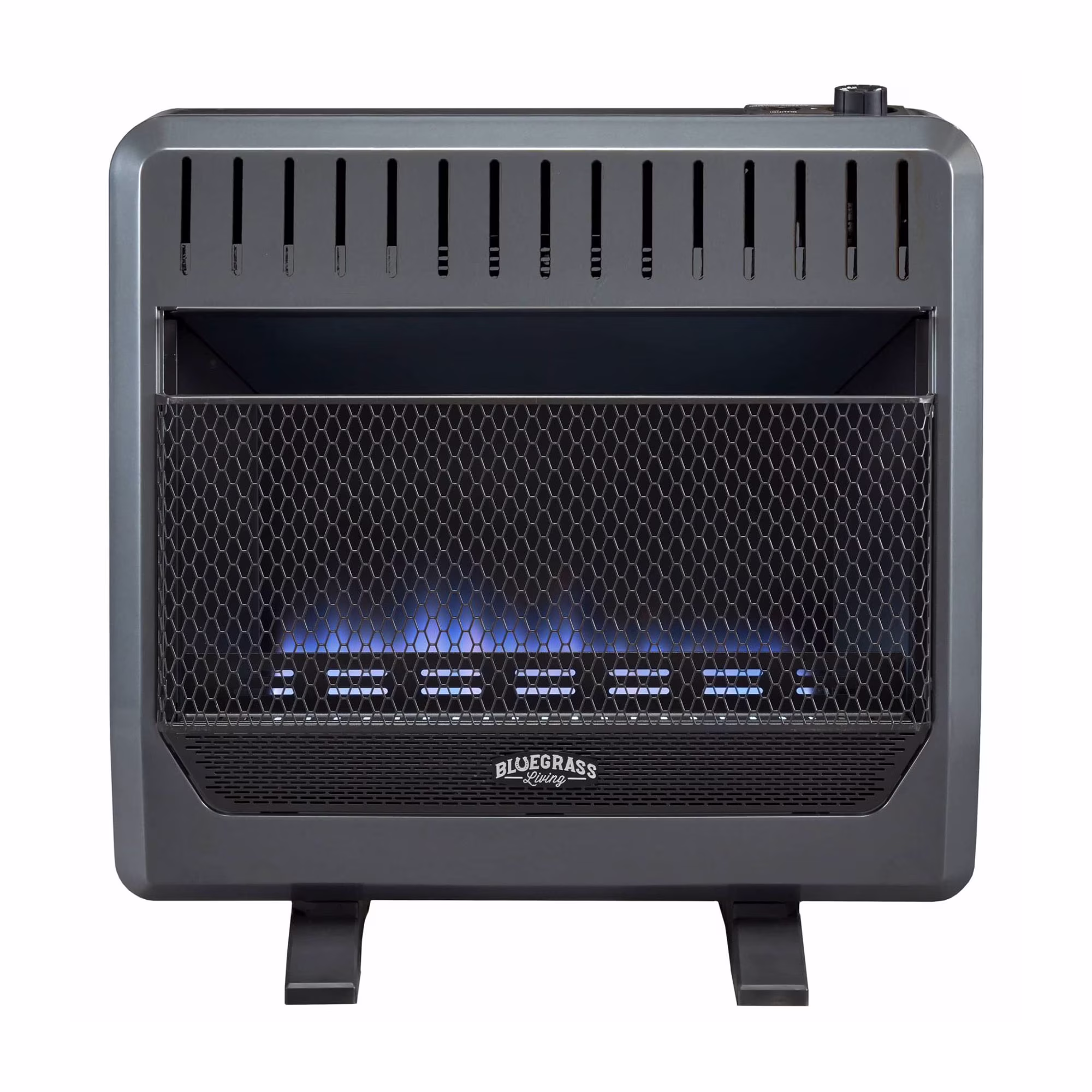Bluegrass Living Propane Gas Vent Free Blue Flame Gas Space Heater With Blower and Base Feet - 30,000 BTU, T-Stat Control - Model# B30TPB-BB
