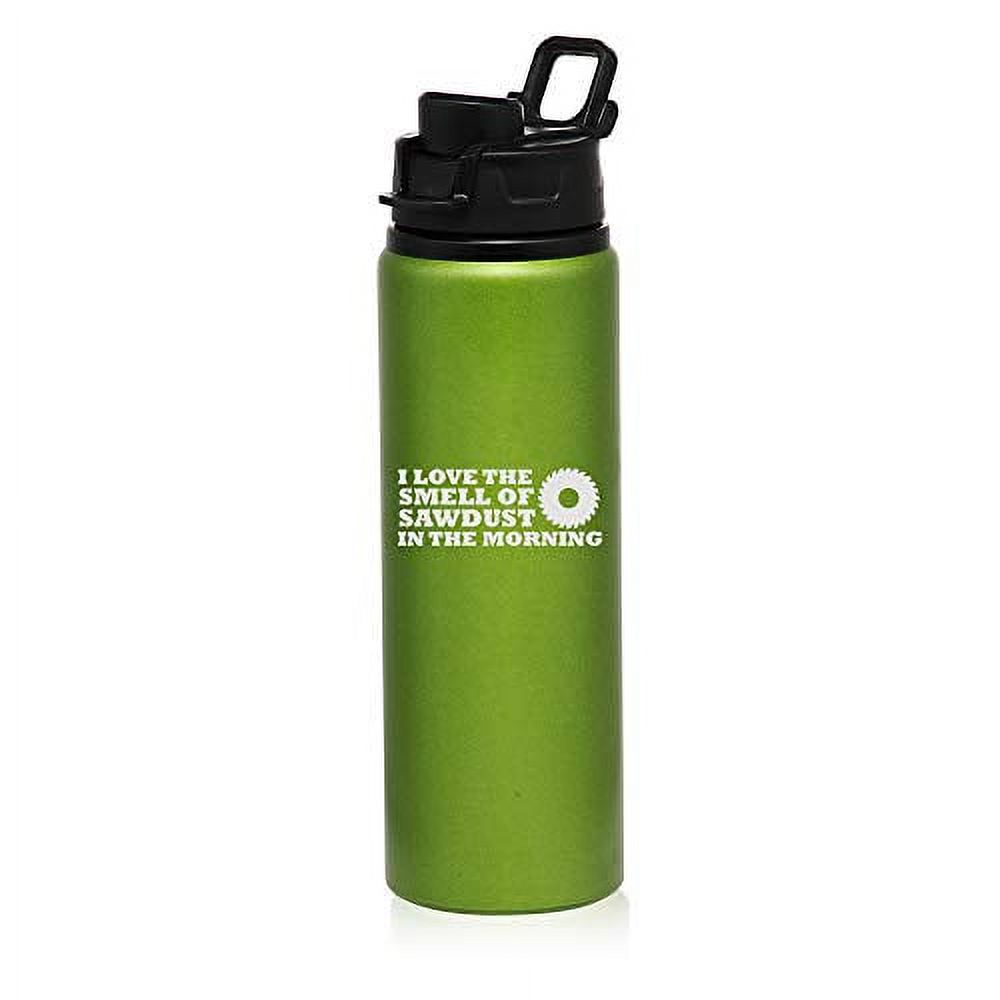 MIP Brand 25 oz Aluminum Sports Water Travel Bottle Love Sawdust Woodworking (Green)