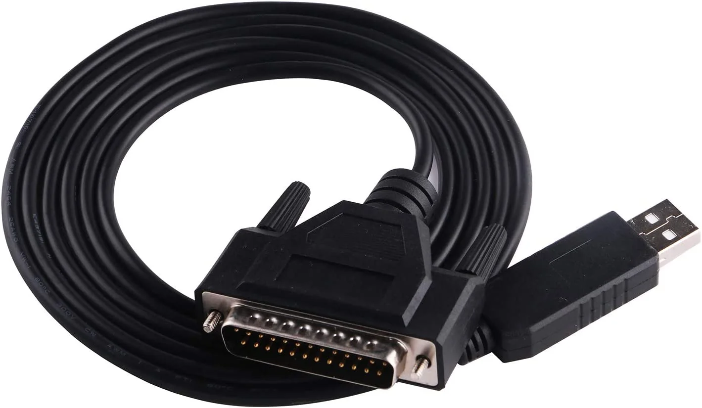 Green-utech 6FT USB RS-232 to DB25 Serial Adapter Cable for Fanuc CNC DNCLINK Configuration Copy Setting,Compatible