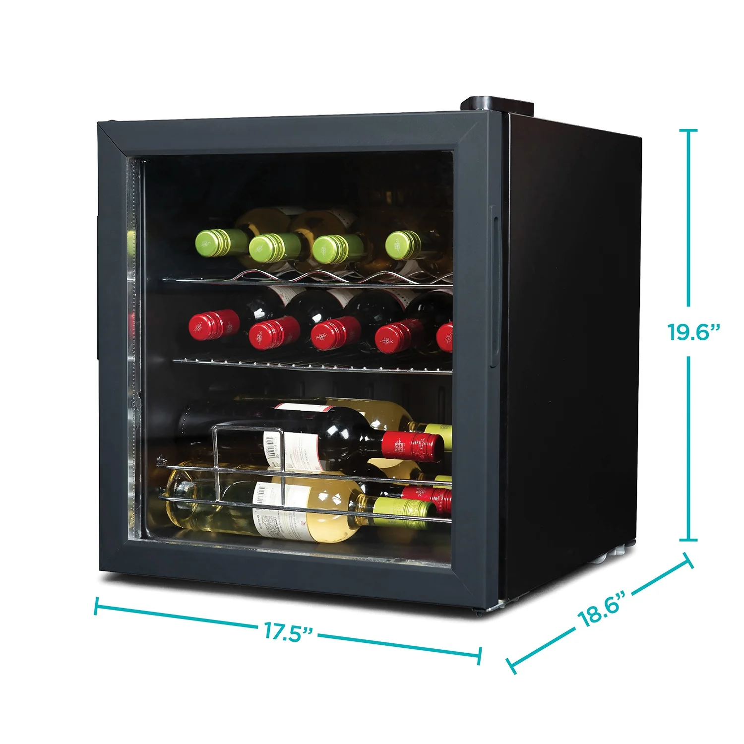 Black+Decker Compressor Wine Cellar, 14-Bottle Capacity, Black/Gray