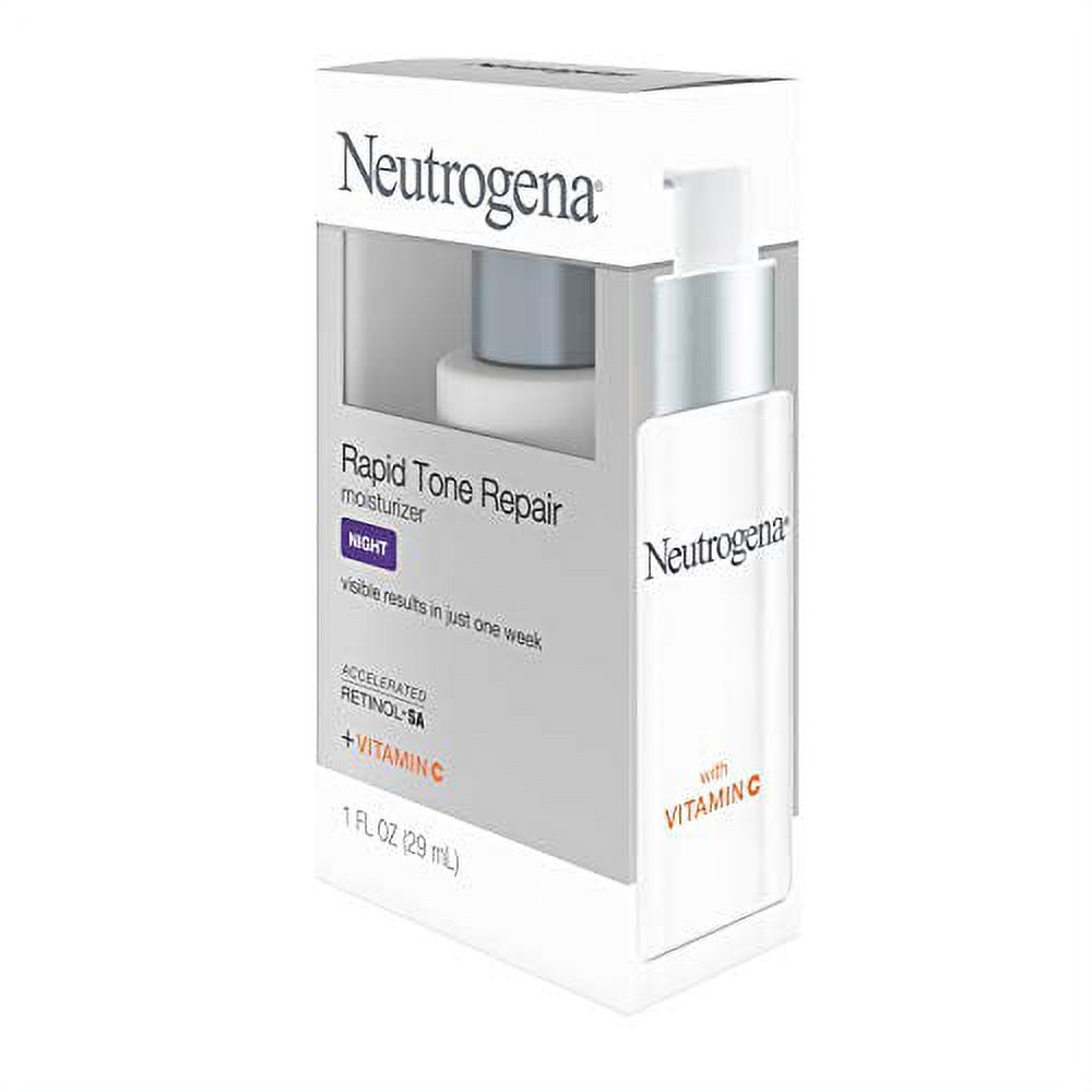 Neutrogena Rapid Tone Repair Night Cream with Retinol, Vitamin C and Hyaluronic Acid - Anti Wrinkle Face and Neck Moisturizer - Vitamin C, Retinol, Glycerin, Hyaluronic Acid, 1 fl. oz