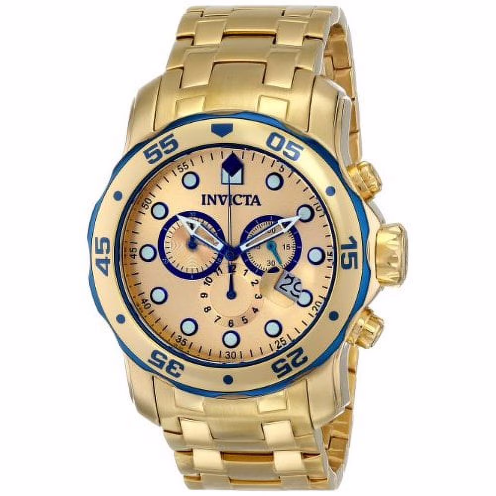 Men's Pro Diver Chrono 18K Gold Plated SS Gold-Tone Dial