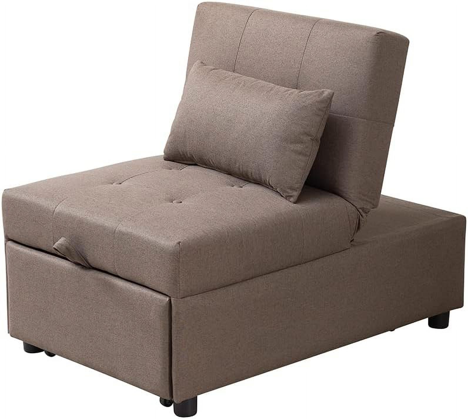 MultiFunction Ottoman, Sofa Bed Sleeper, Convertible Chair, Dark Grey