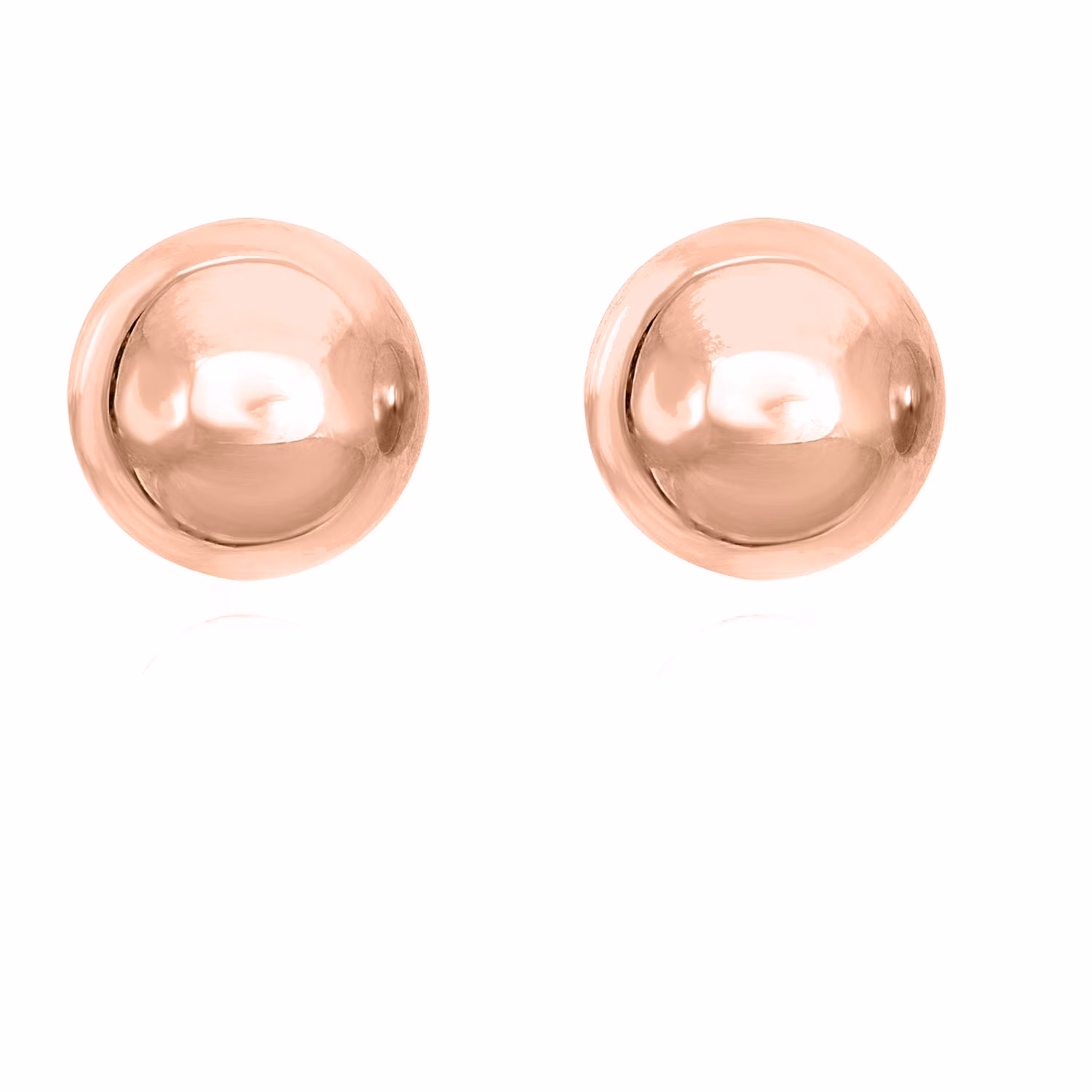 AVORA 10K Rose Gold 8mm Polished Ball Stud Earrings