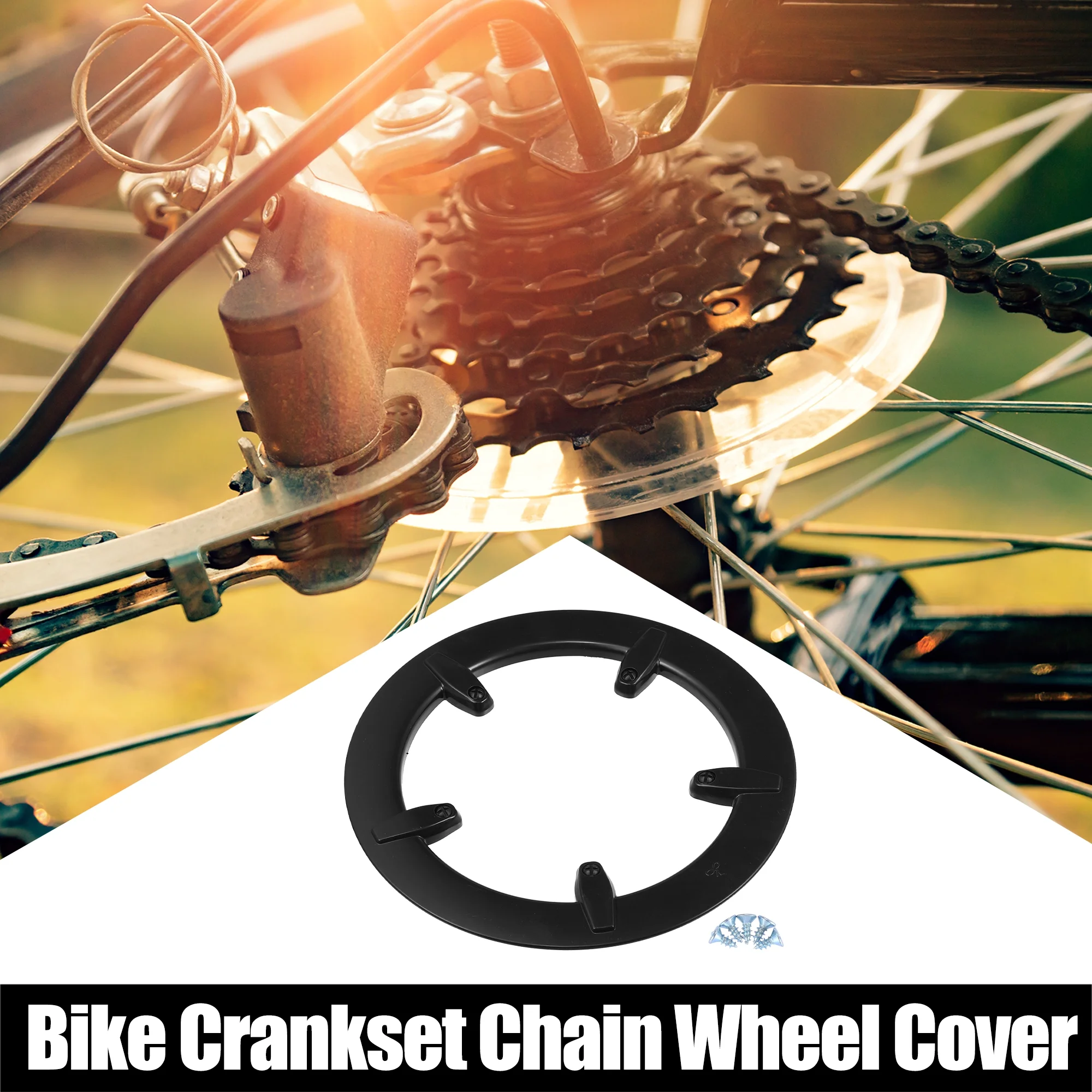 1 Pcs 6.5cm 5 Holes Bicycle Bike Crankset Chain Wheel Cover Protection Chain Wheel Protective Cover Black