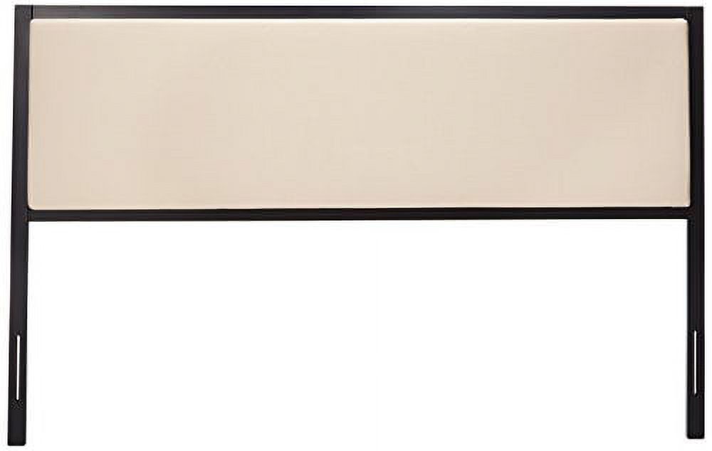 Zinus Kendal Taupe Upholstered Metal Headboard, King