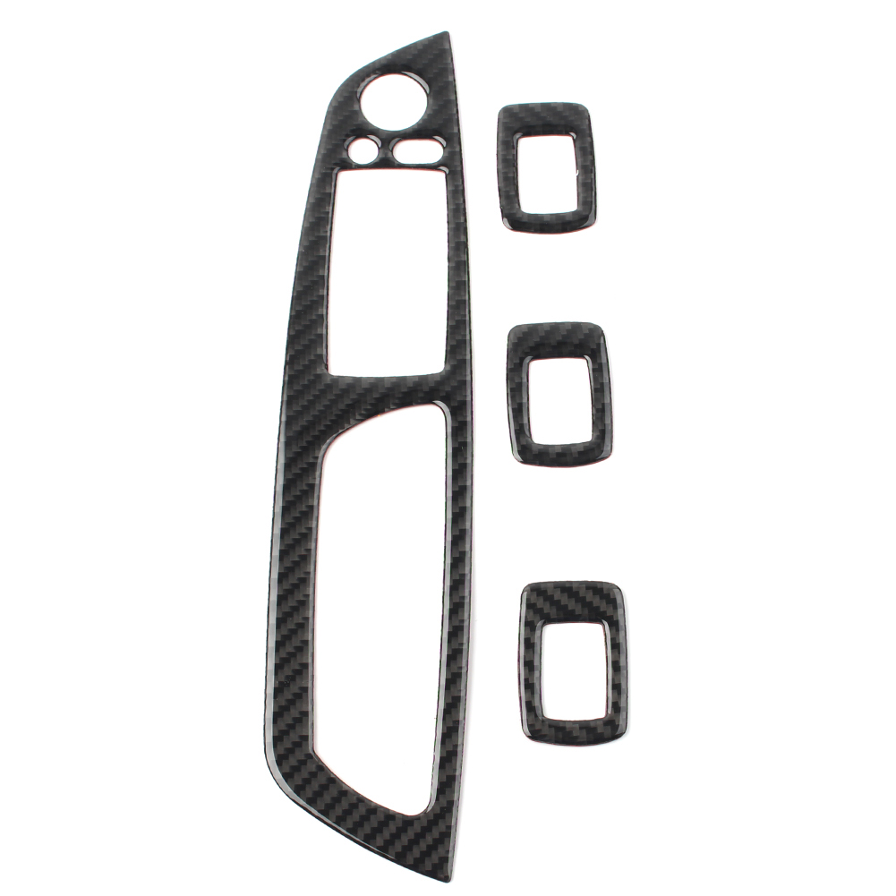 BFY 4Pcs Carbon Fiber Car Door Window Button Frame Cover Trim For BMW X5 E70 X6 E71 2008 2009 2010 2011 2012 2013 RHD