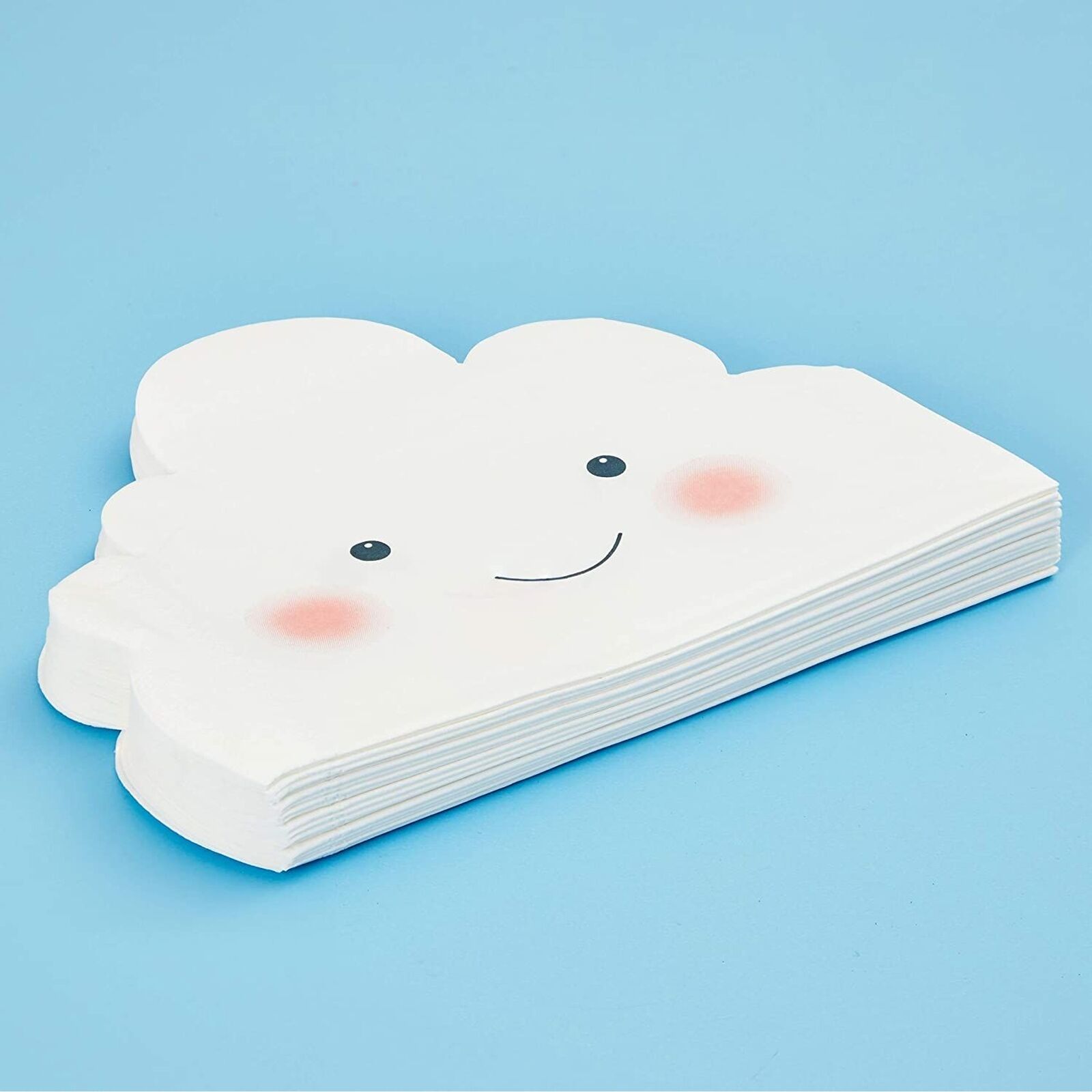 Disposable Dinnerware Set - Serves 24 - Cute Clouds Design, Kids Birthday Party