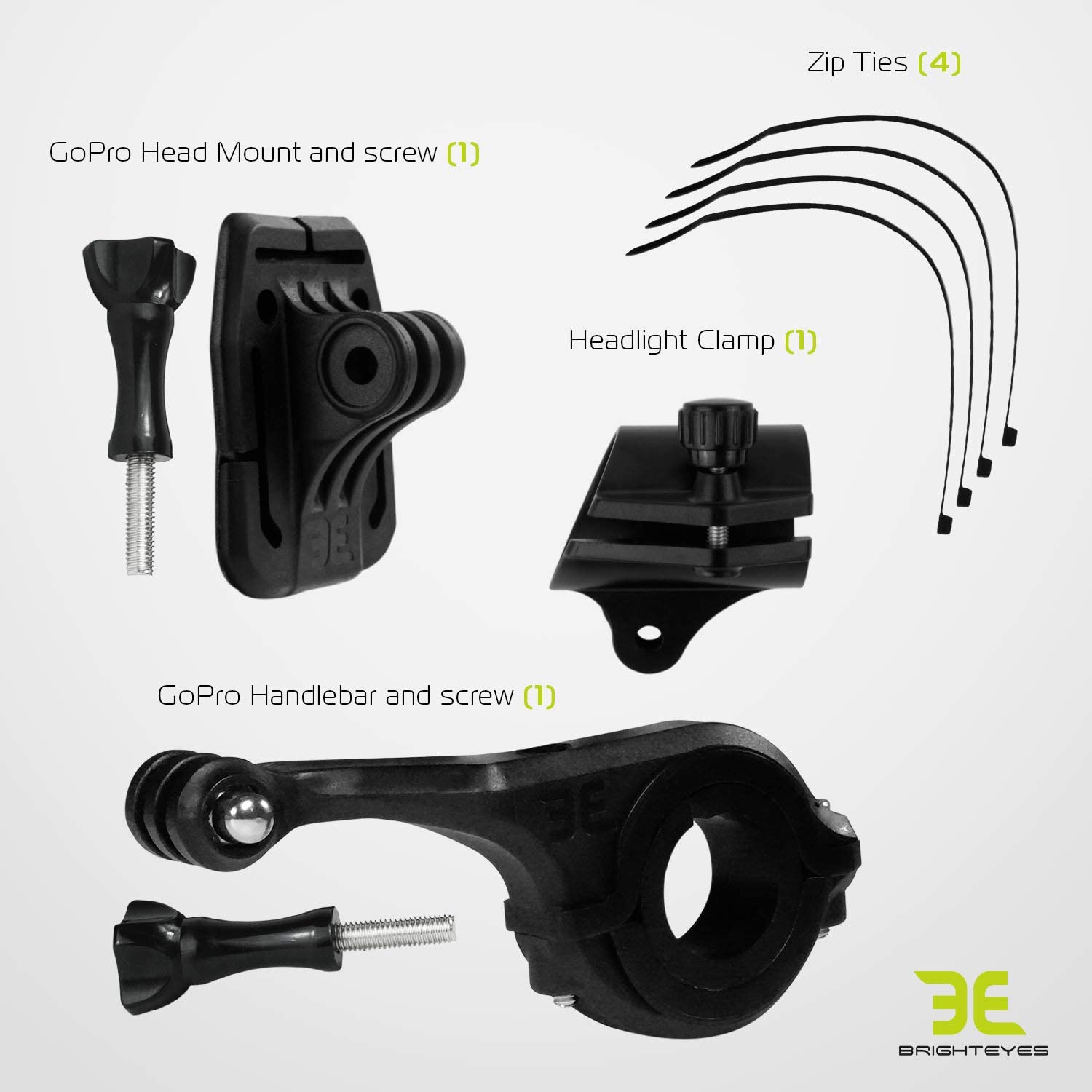 - Compatible GoPro Mount for All FLASHLIGHTS You own from 1 to 1-1/2 Wide, Also for Our 300 Lumen Bike