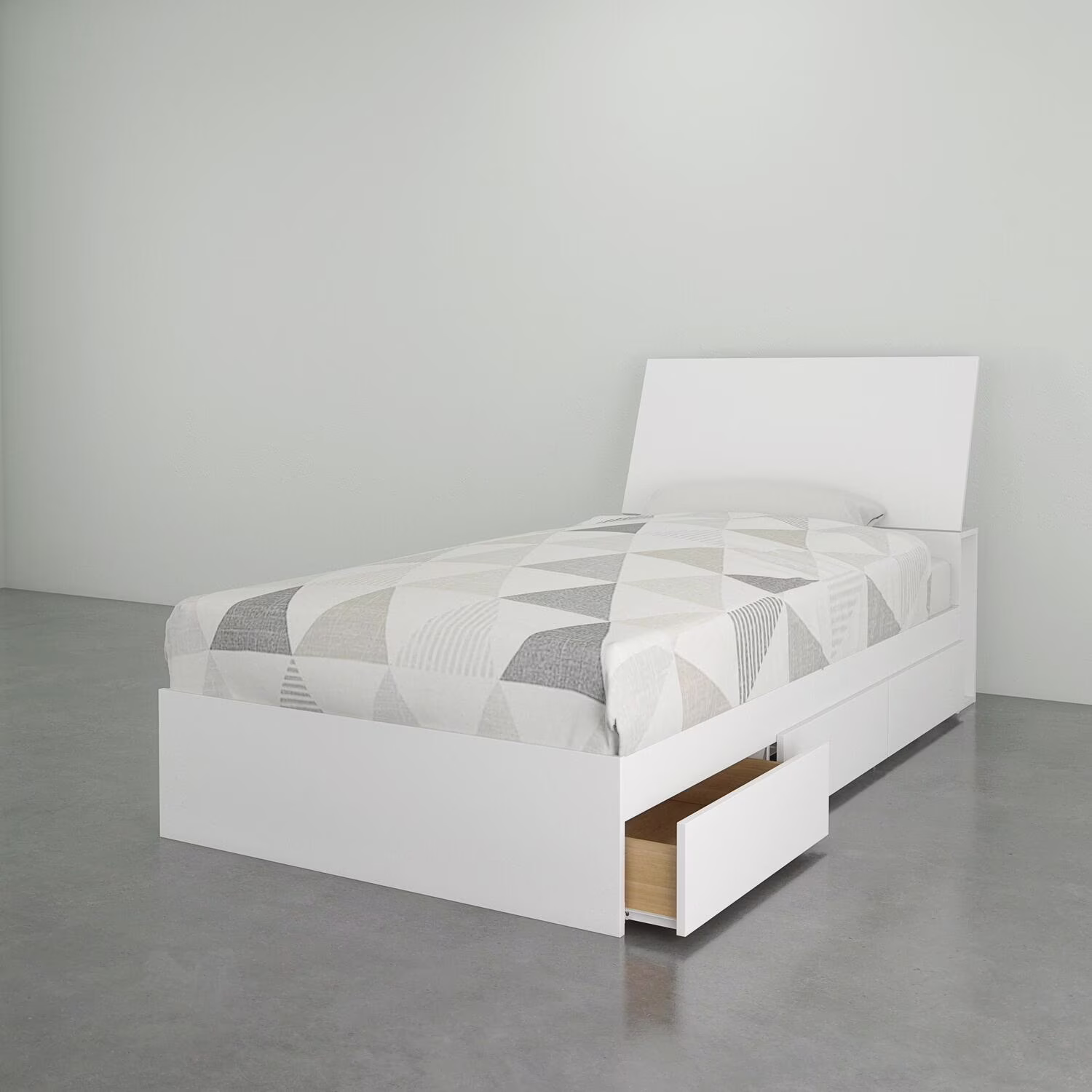 Nexera Compass Engineered Wood 2-Piece Twin Bedroom Set in White