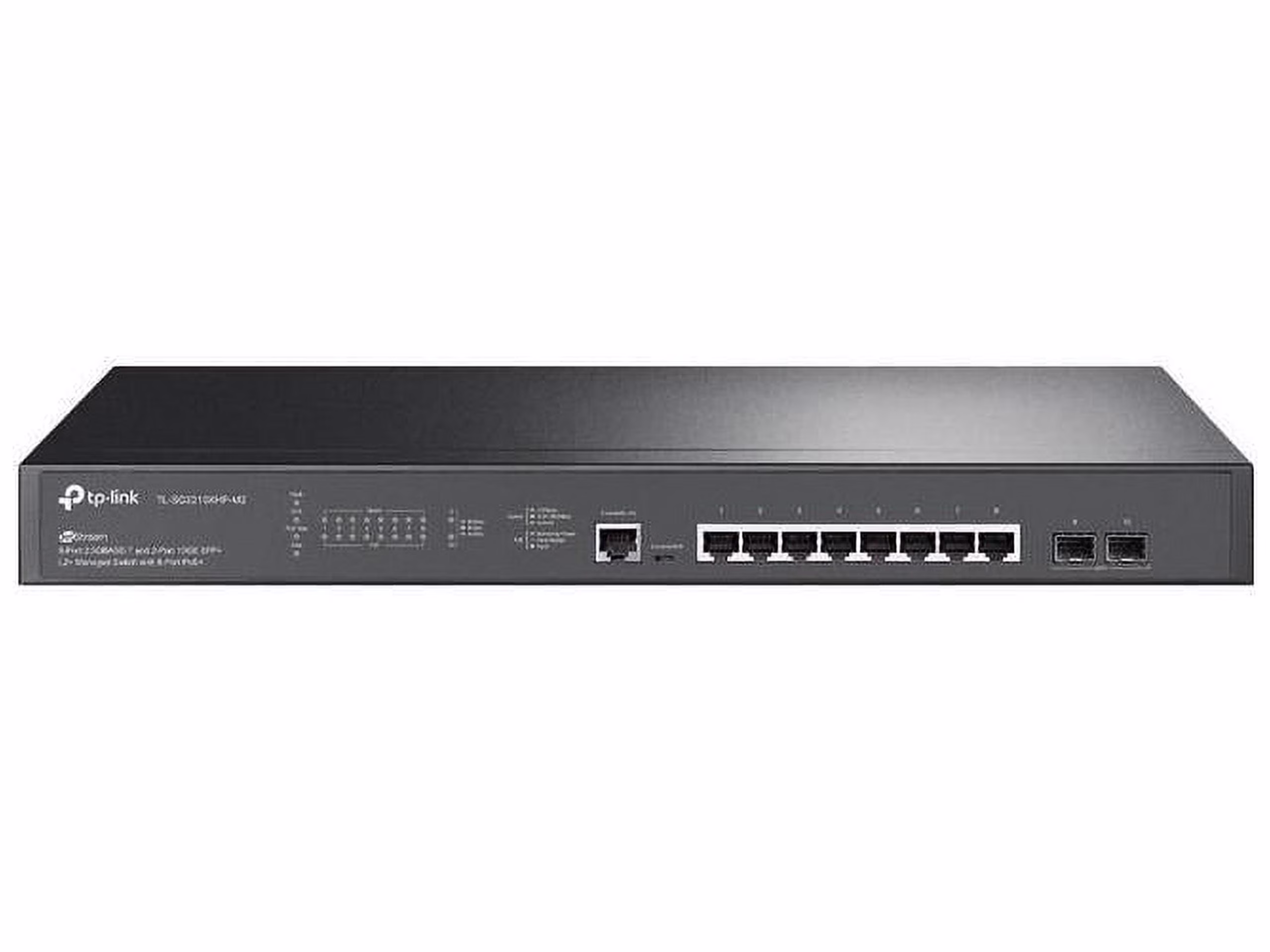 TP-Link JetStream TL-SG3210XHP-M2 Ethernet Switch* - 8 Ports - Manageable - 3 Layer Supported - Modular - 240 W PoE Budget - Optical Fiber, Twisted Pair - PoE Ports - Rack-mountable, Desktop