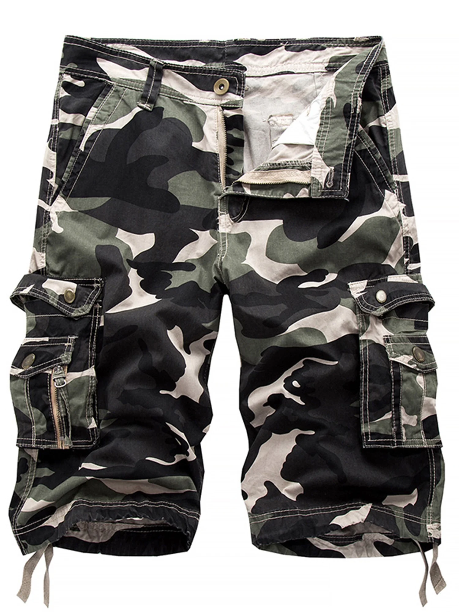 UKAP Men Big and Tall Hiker Short Summer Plus Size Camo Twill Cargo Work Pants Casual Chino Shorts Pocket