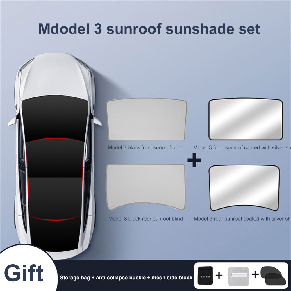 Upgrade Sun Shades Glass Roof Sunshade For Tesla Model3/Y Universal Front Rear Sunroof Windshield Skylight UV Blind Shading Net