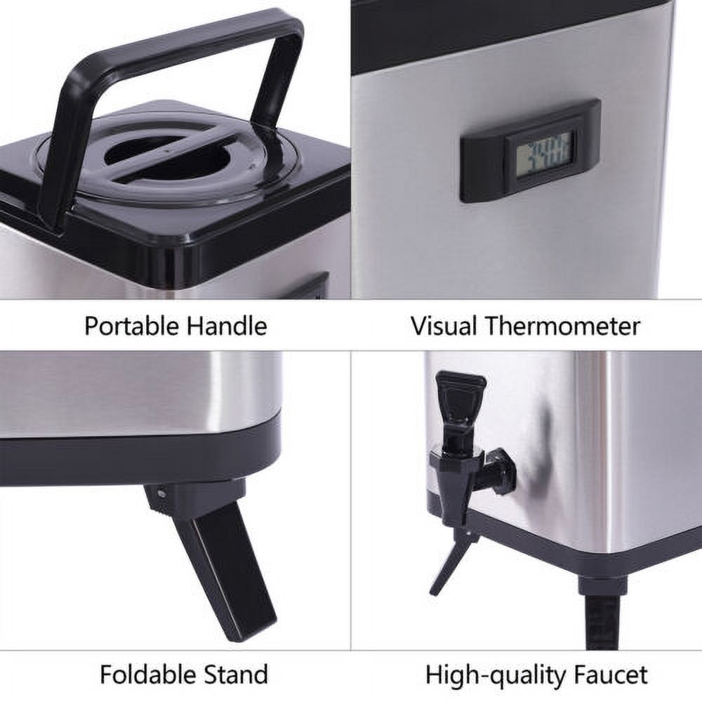 12L Insulated Beverage Dispenser Hot & Cold Tea Water Dispenser Stainless Steel