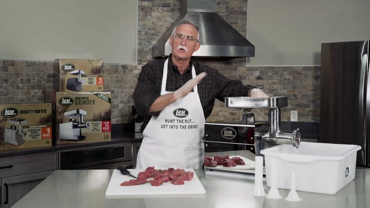 LEM Big Bite Meat Grinder #5 with Premium Salvinox 1/8