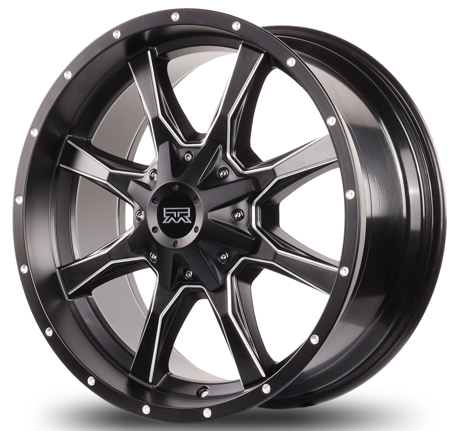 20x9 Mudder Trucker MT513 Breakover Black with Milled Edges 5x139.7 5x5.5 5x150 ET18 wheel rim