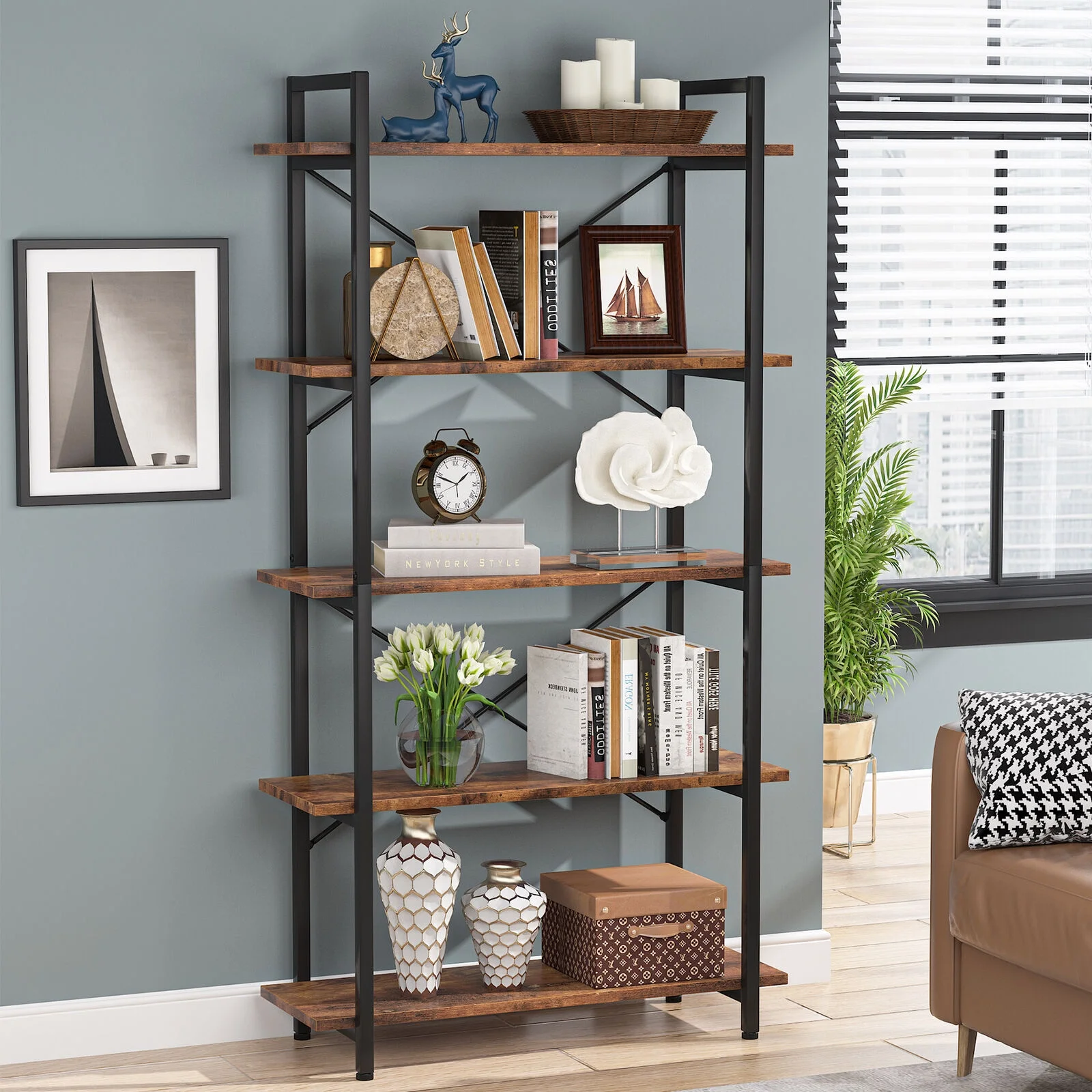 Tribesigns 5 Tier Shelf Unit for Living Room Office 62.99
