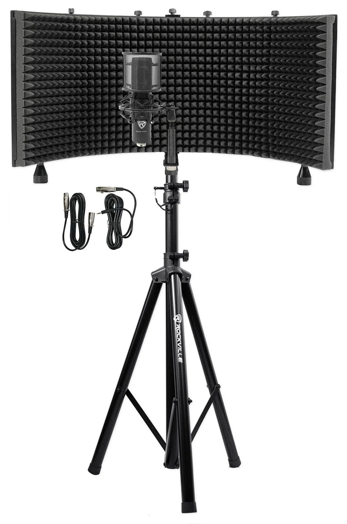 Rockville Pro Recording Studio Microphone+Isolation Shield+Mount+Filter+Stand