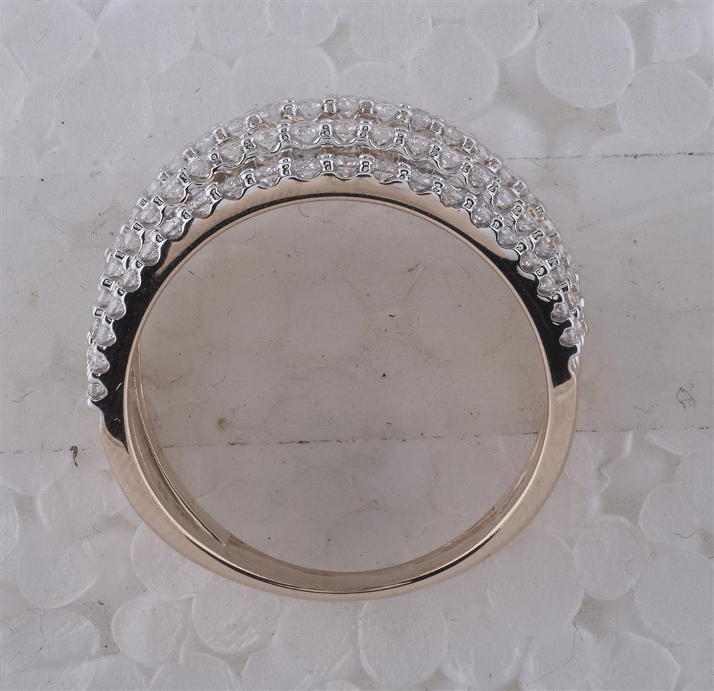 14k Rose Gold Round Diamond Right-Hand Anniversary Ring 1 Cttw