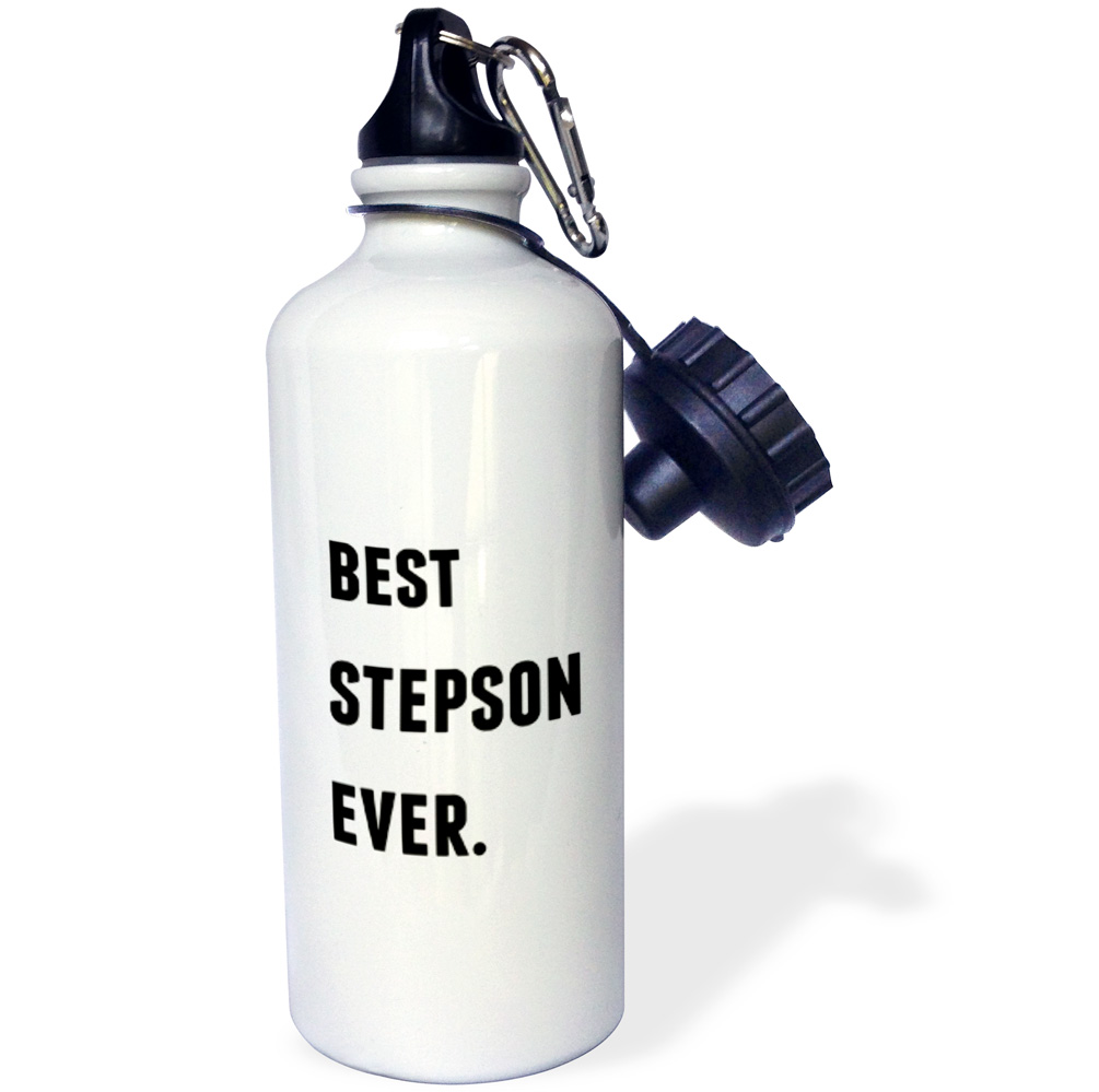 Best Stepson Ever, Black Letters On A White Background 21 oz Sports Water Bottle wb-213396-1