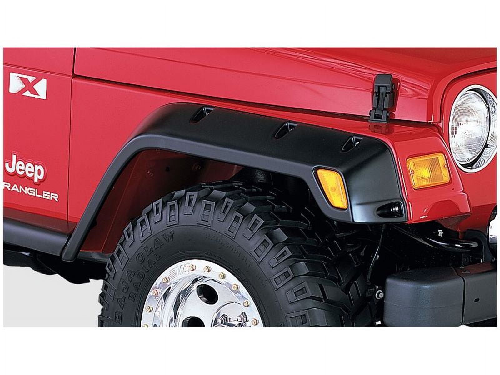 Bushwacker by RealTruck Pocket/Rivet Style Rear Fender Flares | 2-Piece Set, Black, Smooth Finish | 10080-02 | Compatible with 2007-2018 Jeep Wrangler JK Unlimited 4-Door