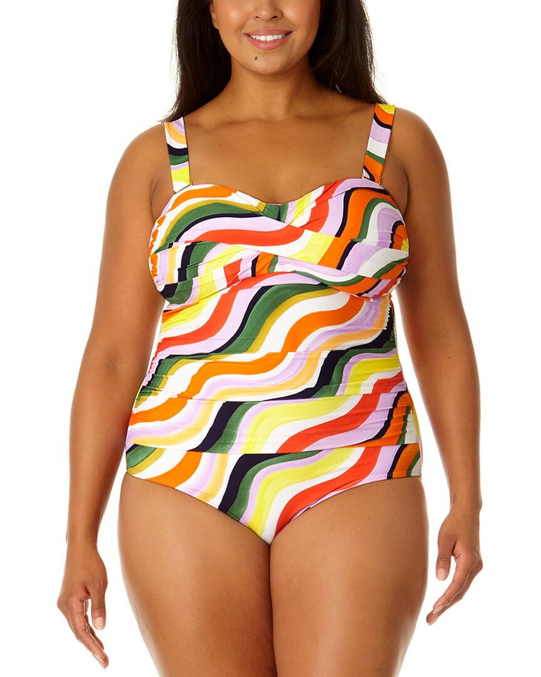 Anne Cole womens  Twist Front Shirred Bandeau 1P, 16W