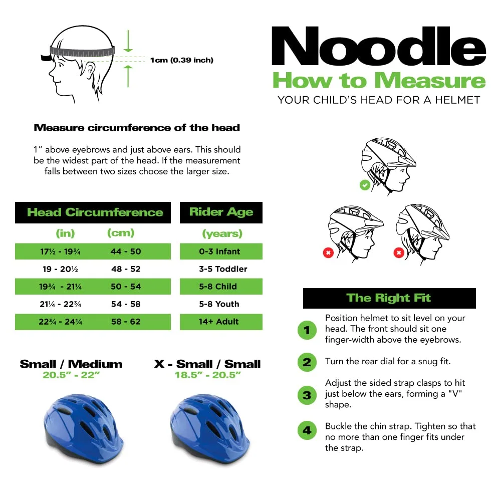 Joovy Noodle Kids Bicycle Helmet with Vented Air Mesh and Visor, Small-Medium, Blueberry