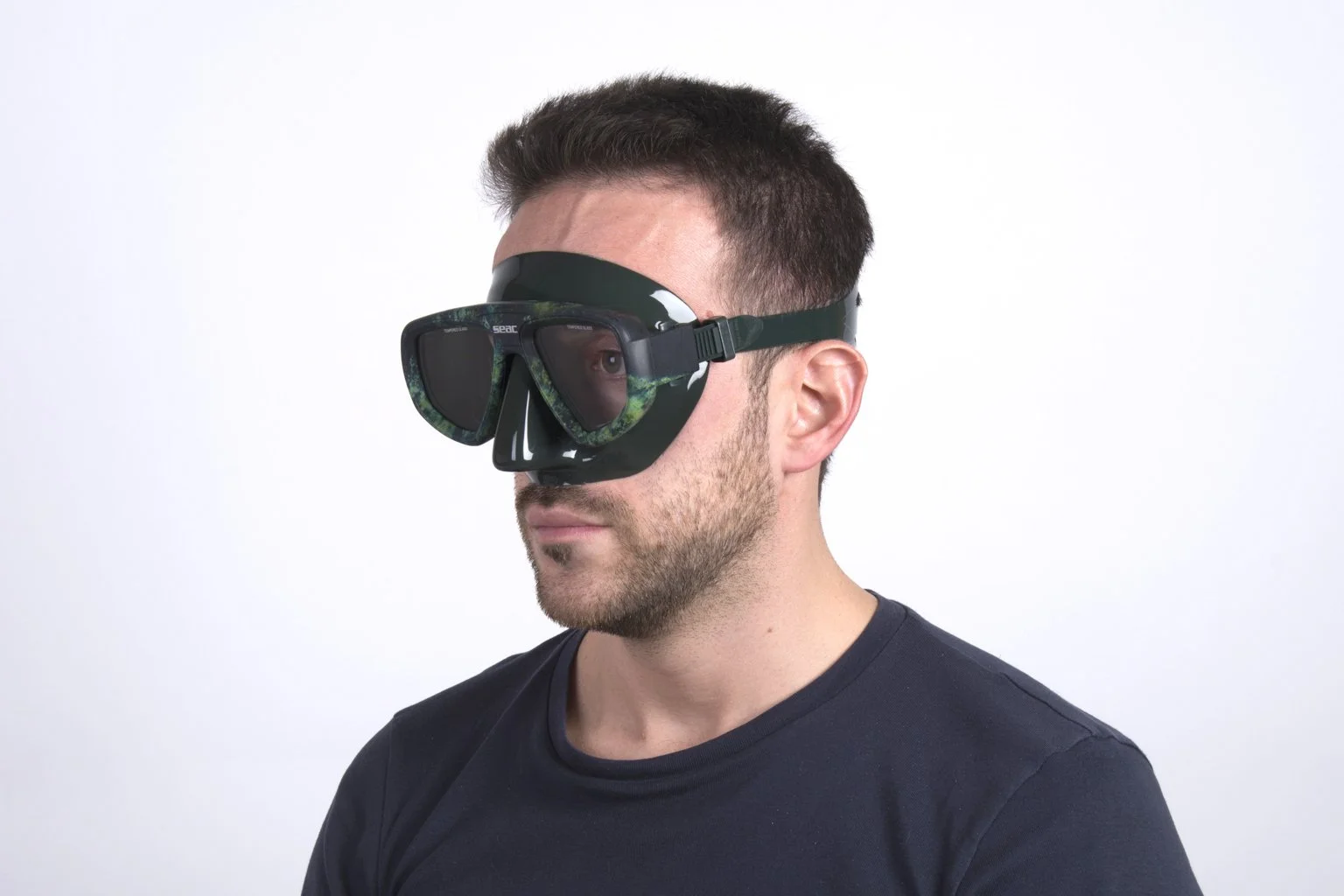 SEAC ONE Camo Diving Mask with RX Lenses, Anti Reflective (Green Camo)