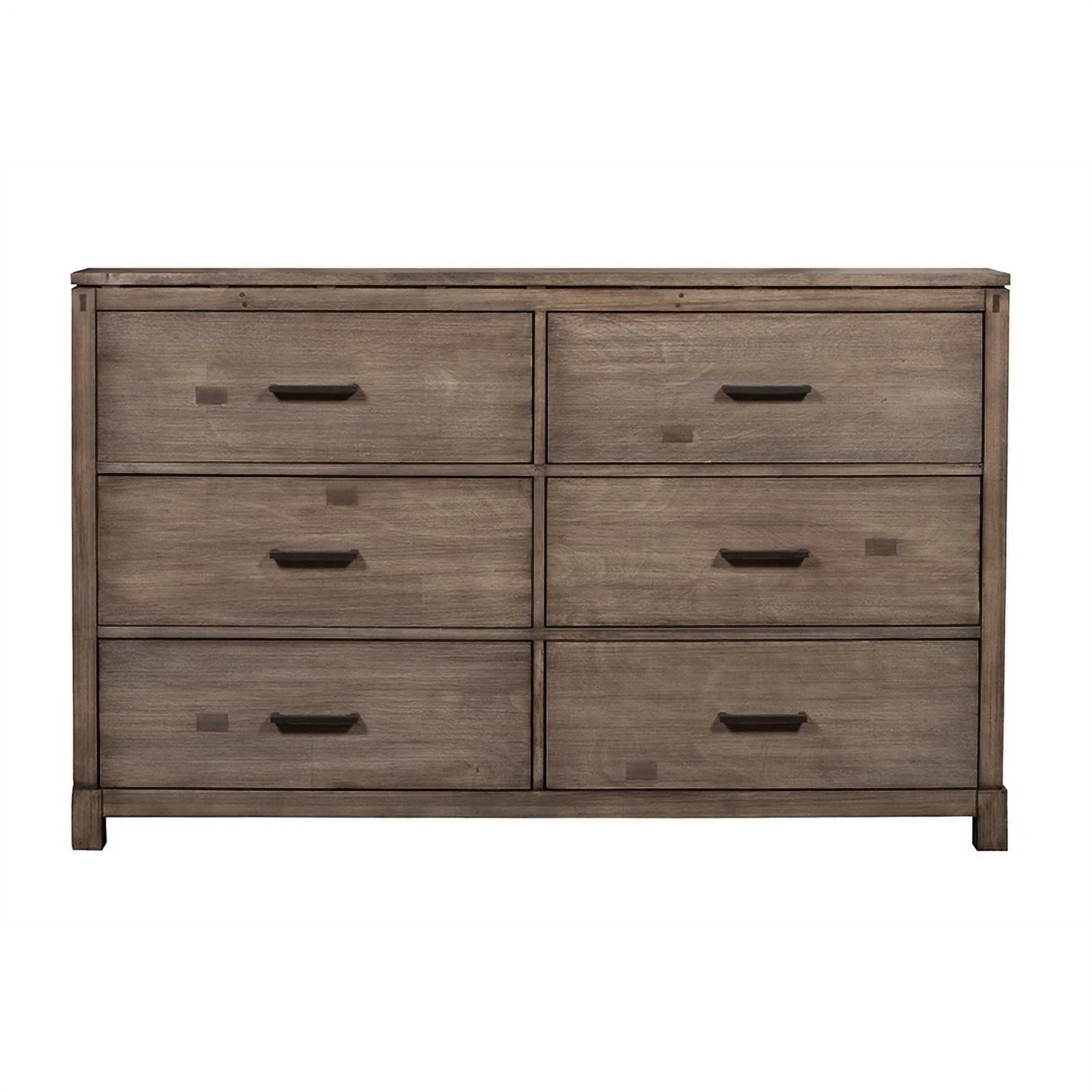 Home Square 3 Piece Set with Wood 2-Drawer Nightstand and 6-Drawer Dresser