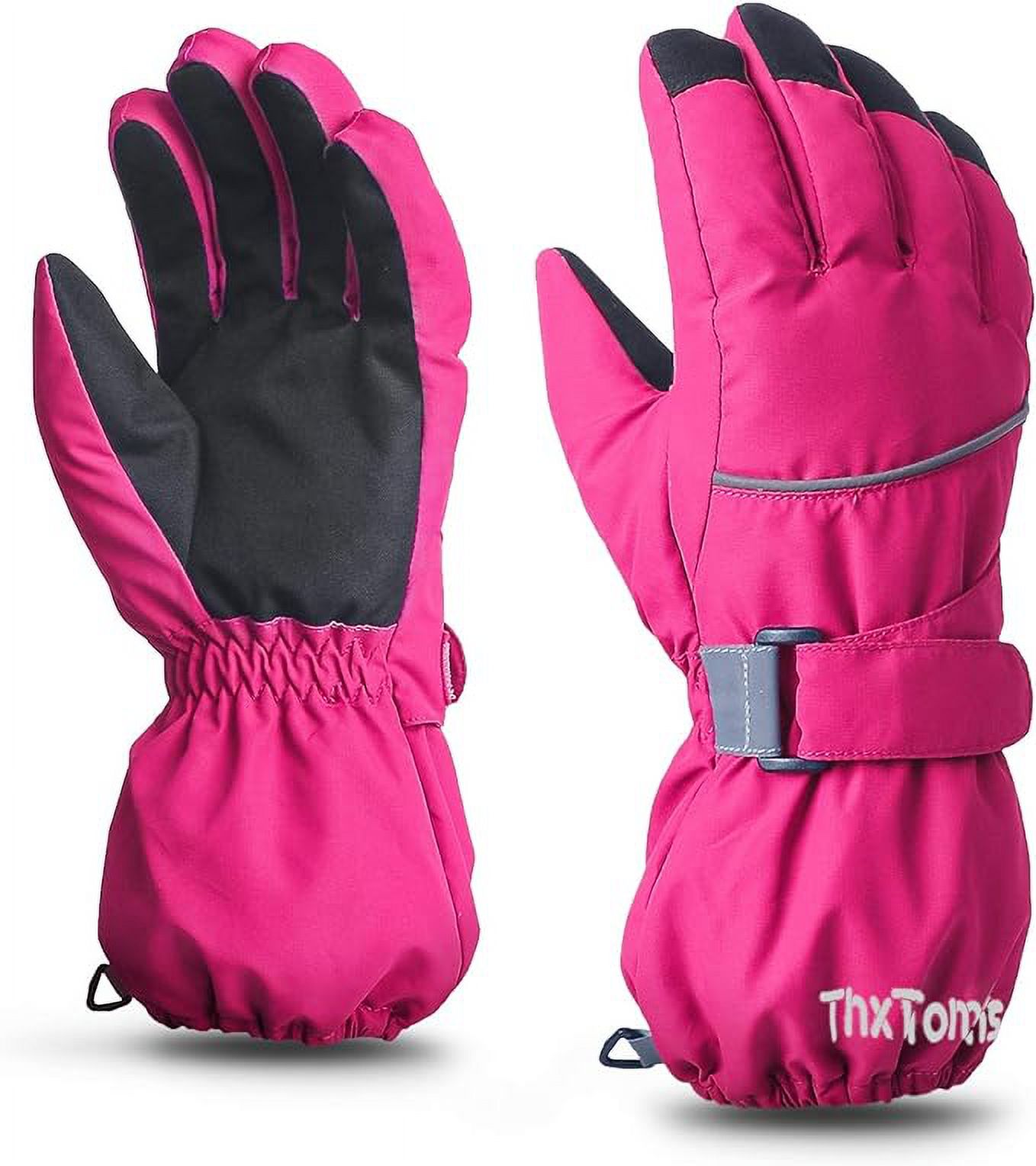 ThxToms Kids Warm Gloves Winter Waterproof Snow Gloves for Ourdoor Sports, Toddler Bulky Ski Gloves for Boys Girls
