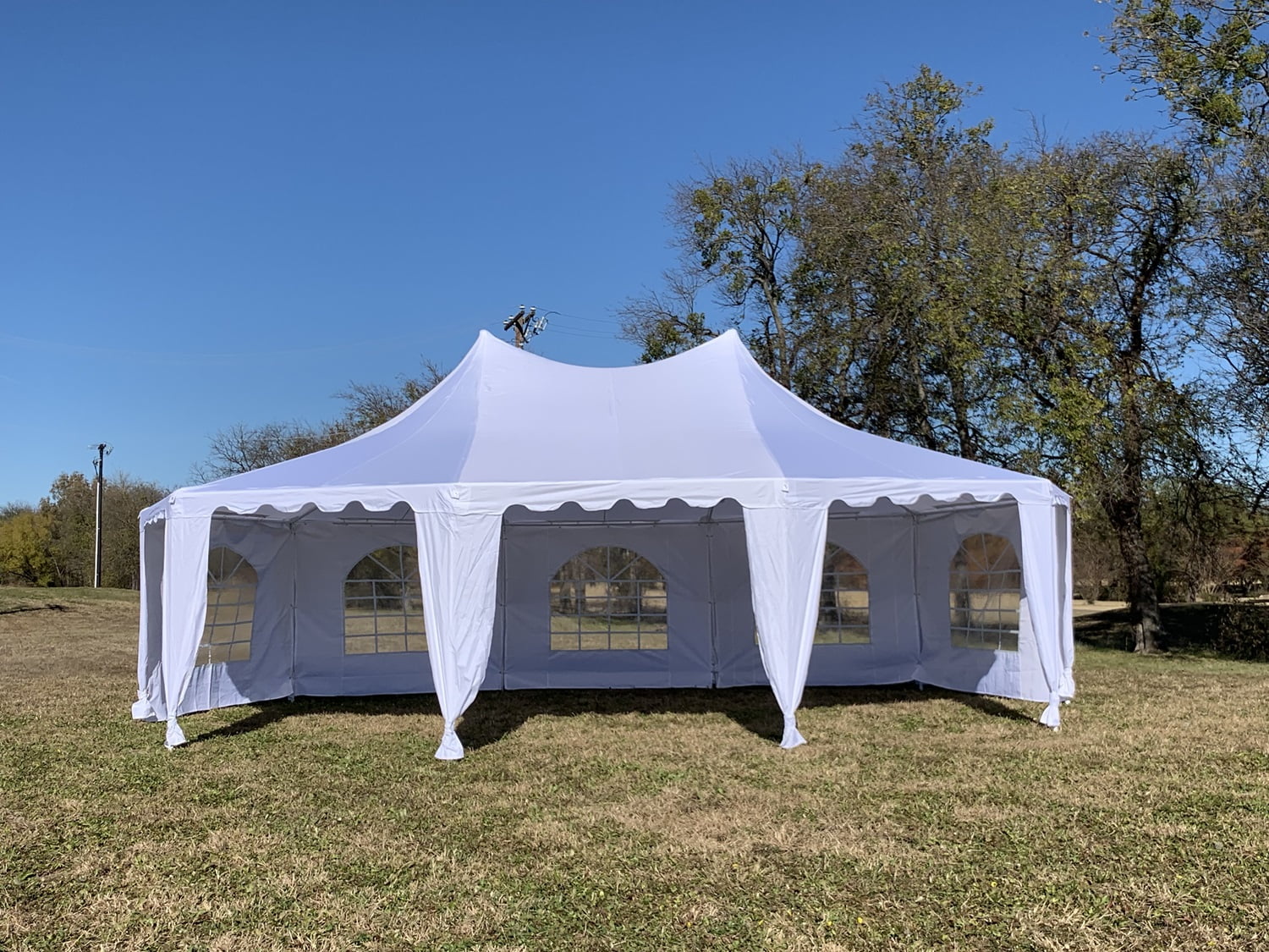 29'x21' White Decagonal Wedding Party Canopy Gazebo Heavy Duty Tent - By DELTA Canopies
