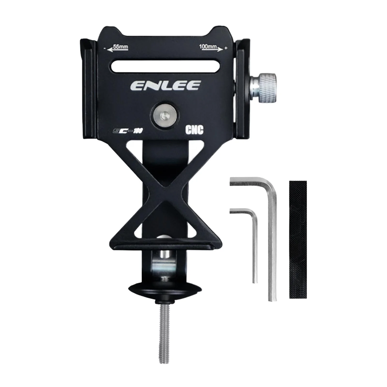 Hellery Phone Holder, Mobile Phone Holder Stem Mount with Protect Pads, Aluminum Alloy, Easy to Install Bike Cellphone Holder