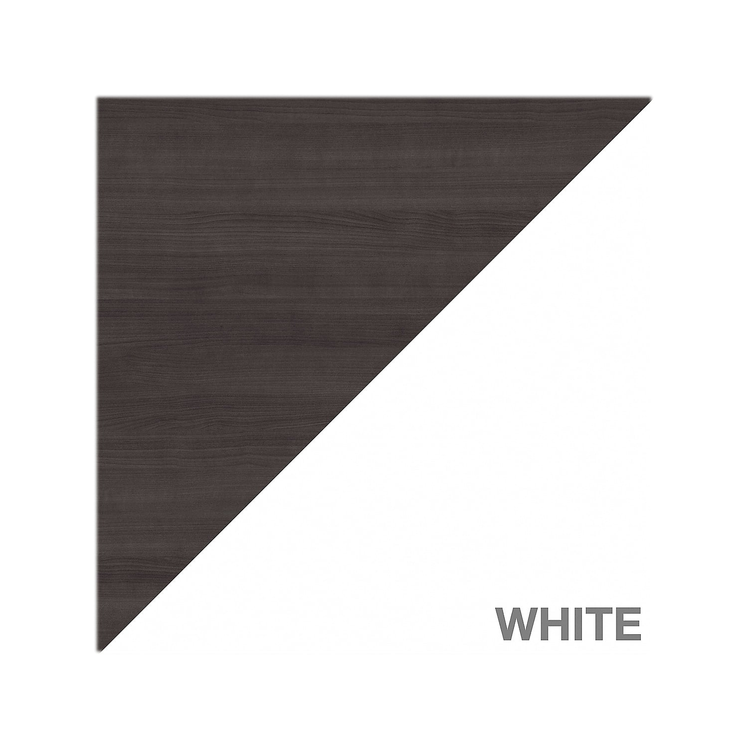 Somerset Sit to Stand L Desk Set with Bookcase in White/Gray - Engineered Wood