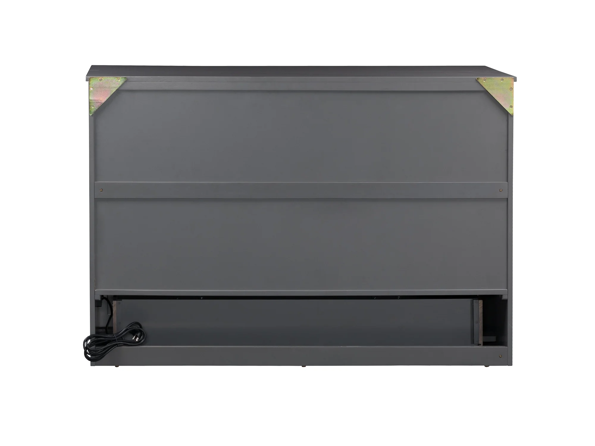 Deerfield Murphy Bed Chest Queen Atlantic Grey with Charging Station