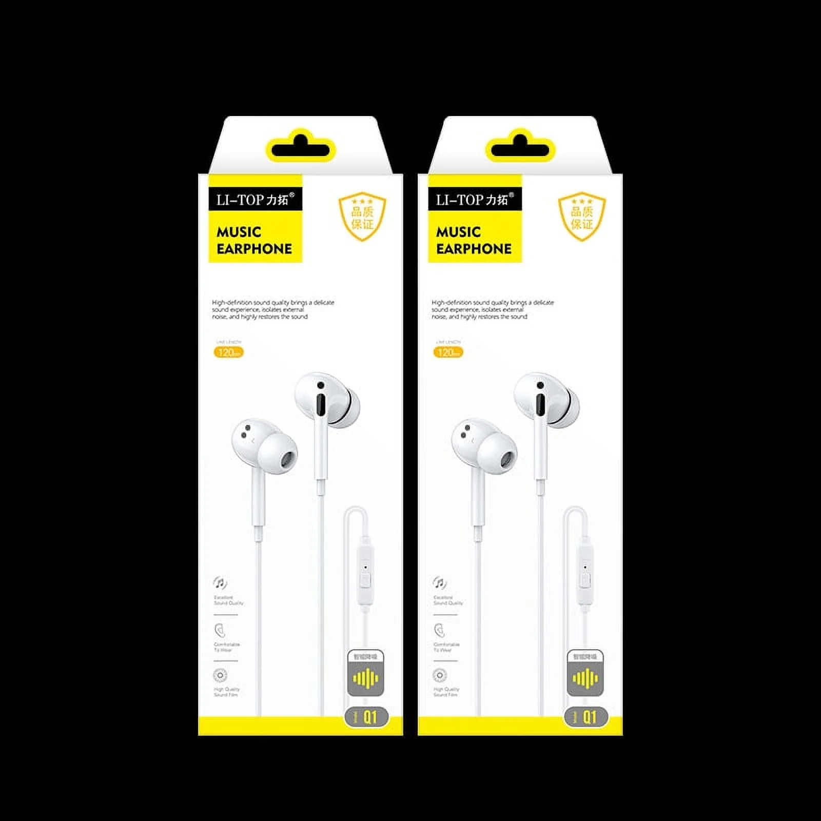 White Earphones in-Ear with Microphone and Call Controller, Noise lsolating, Professional Headphones