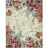 Unique Loom Joyous Chromatic Rug Multi/Blue 8' x 10' Rectangle Abstract Coastal Perfect For Living Room Bed Room Dining Room Office