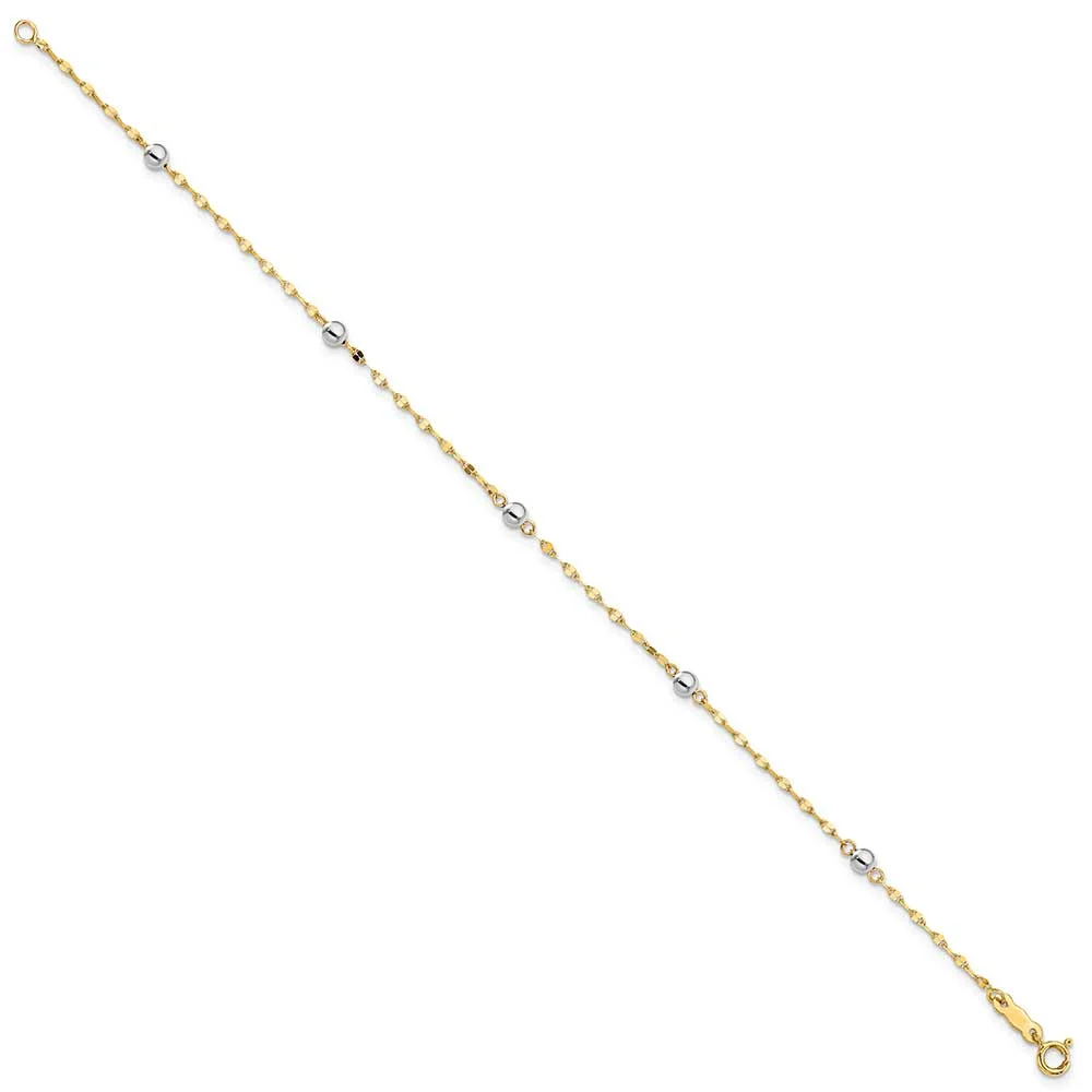 Primal Gold 14 Karat Two-Tone Bead Bracelet