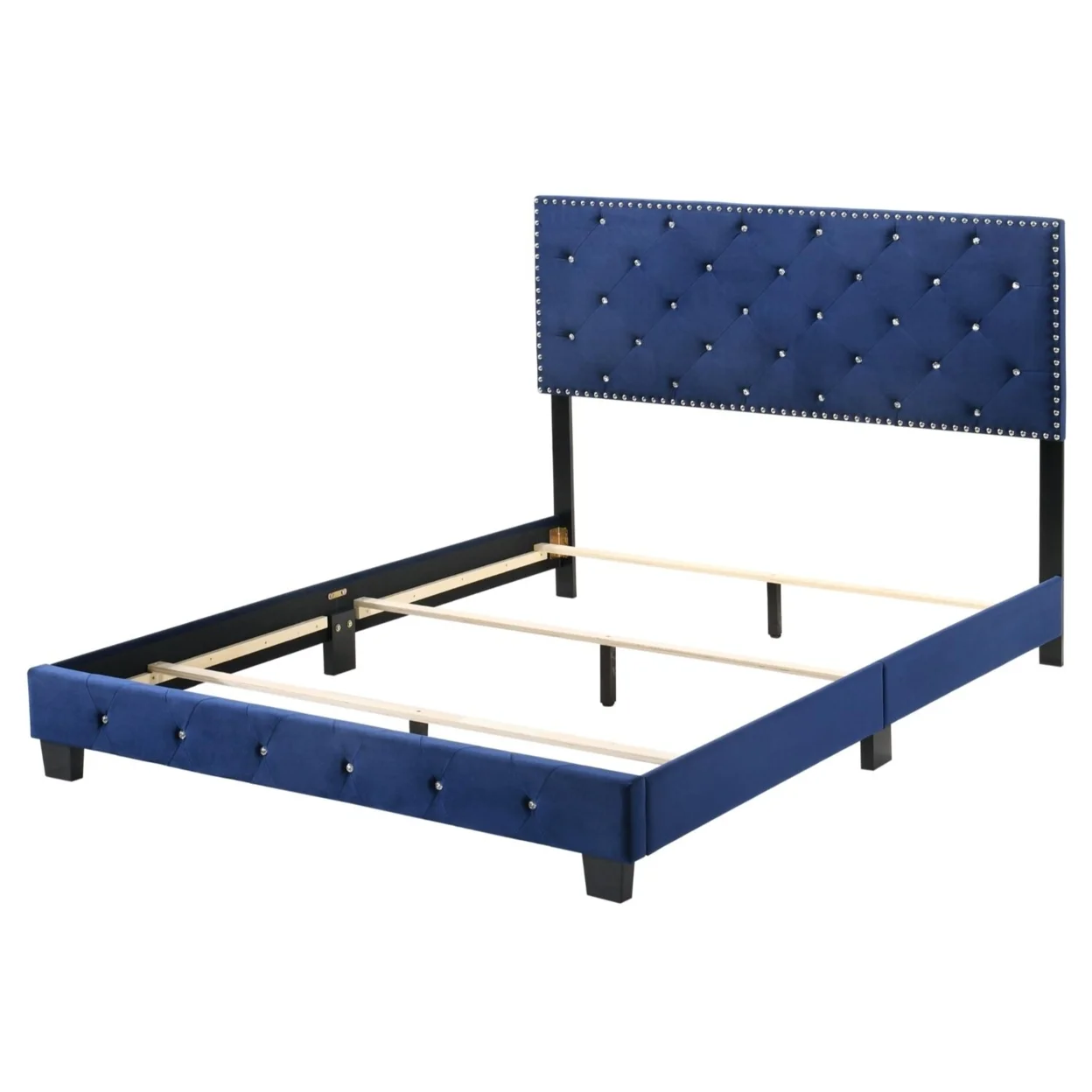 Home Furniture Suffolk Navy Blue Full Panel Bed