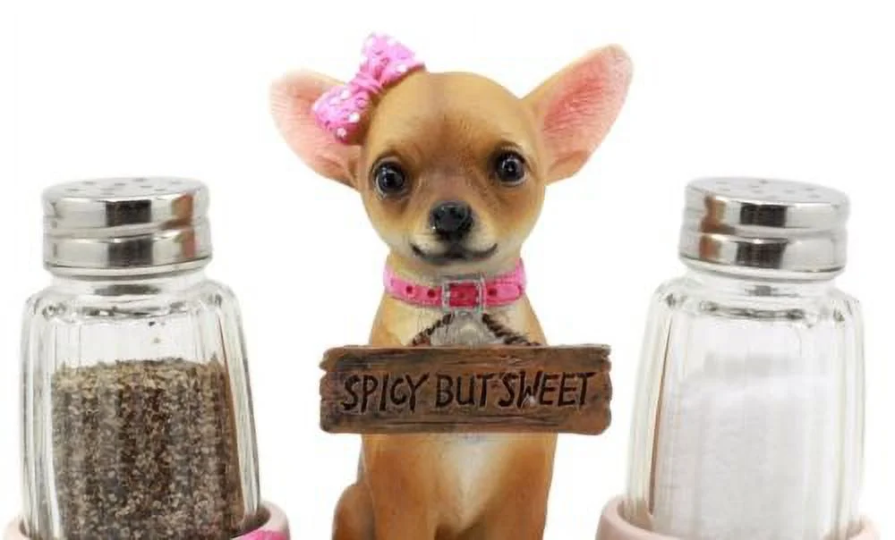 Haute and Spicy Salt and Pepper Shaker Set Chihuahua