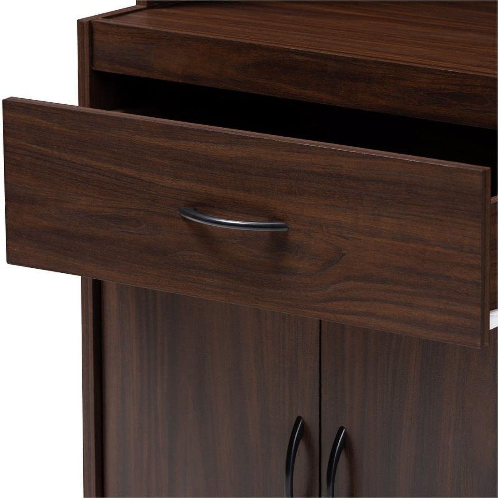 Bowery Hill Kitchen Cabinet and Hutch in Dark Walnut