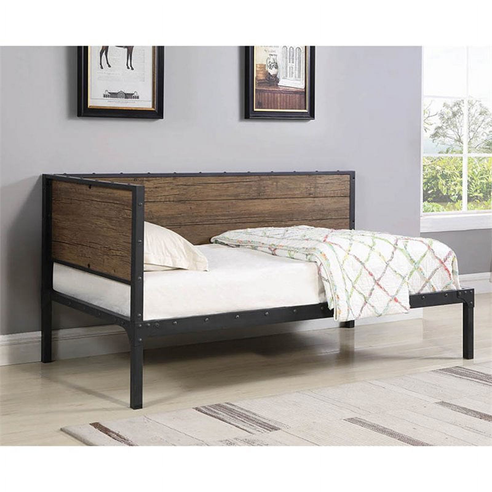 Stonecroft Furniture Bethune Twin Daybed in Weathered Chestnut and Black