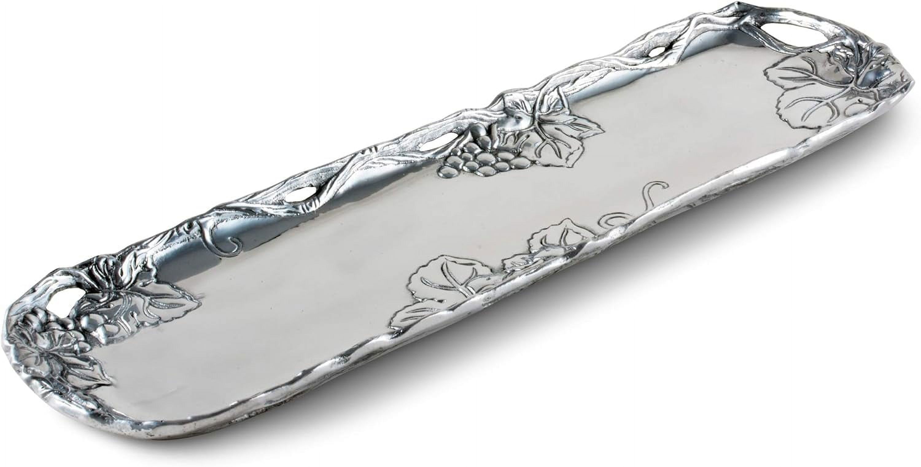 Designs Aluminum Metal Grape Vineyard Oblong Tray Heavy Vineyard Serving Platter 18 Inch X 5.25 Inch