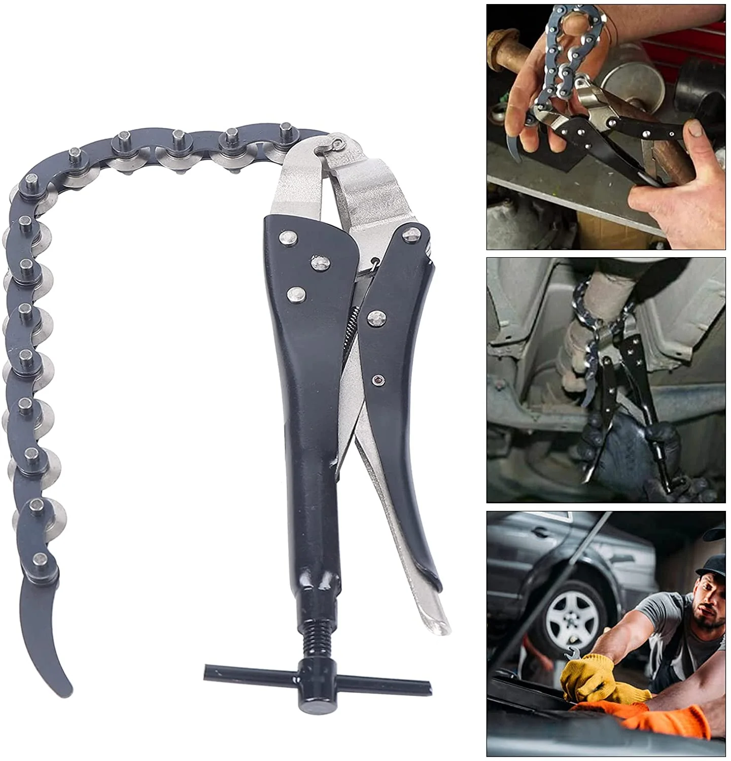 Fichiouy Exhaust Pipe Cutter Plier Multiple Wheel Chain Lock-grip Tube Wrench Universal Tube Cutting Pliers