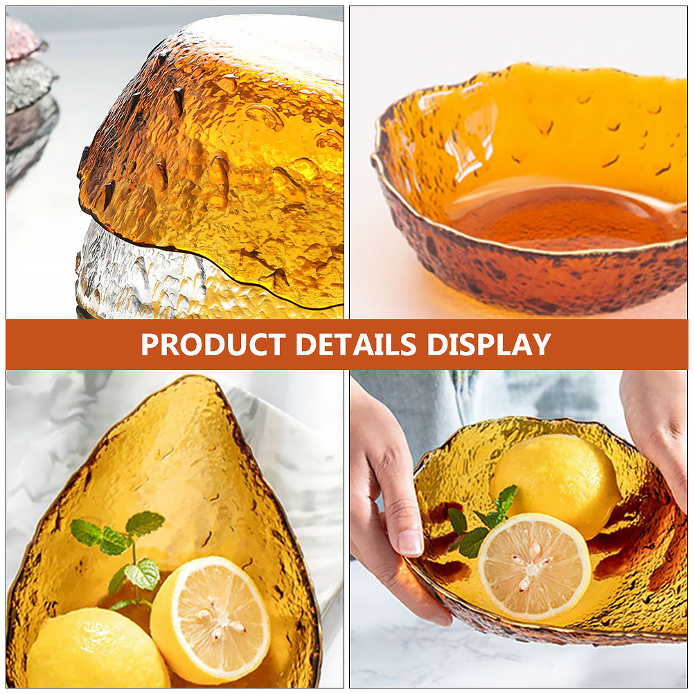 NUOLUX  Bowl Glass Bowls Fruit Serving Plate Plates Crystal Snack Dessert Basket Pasta Vegetable Tabletop Centerpiece Salad