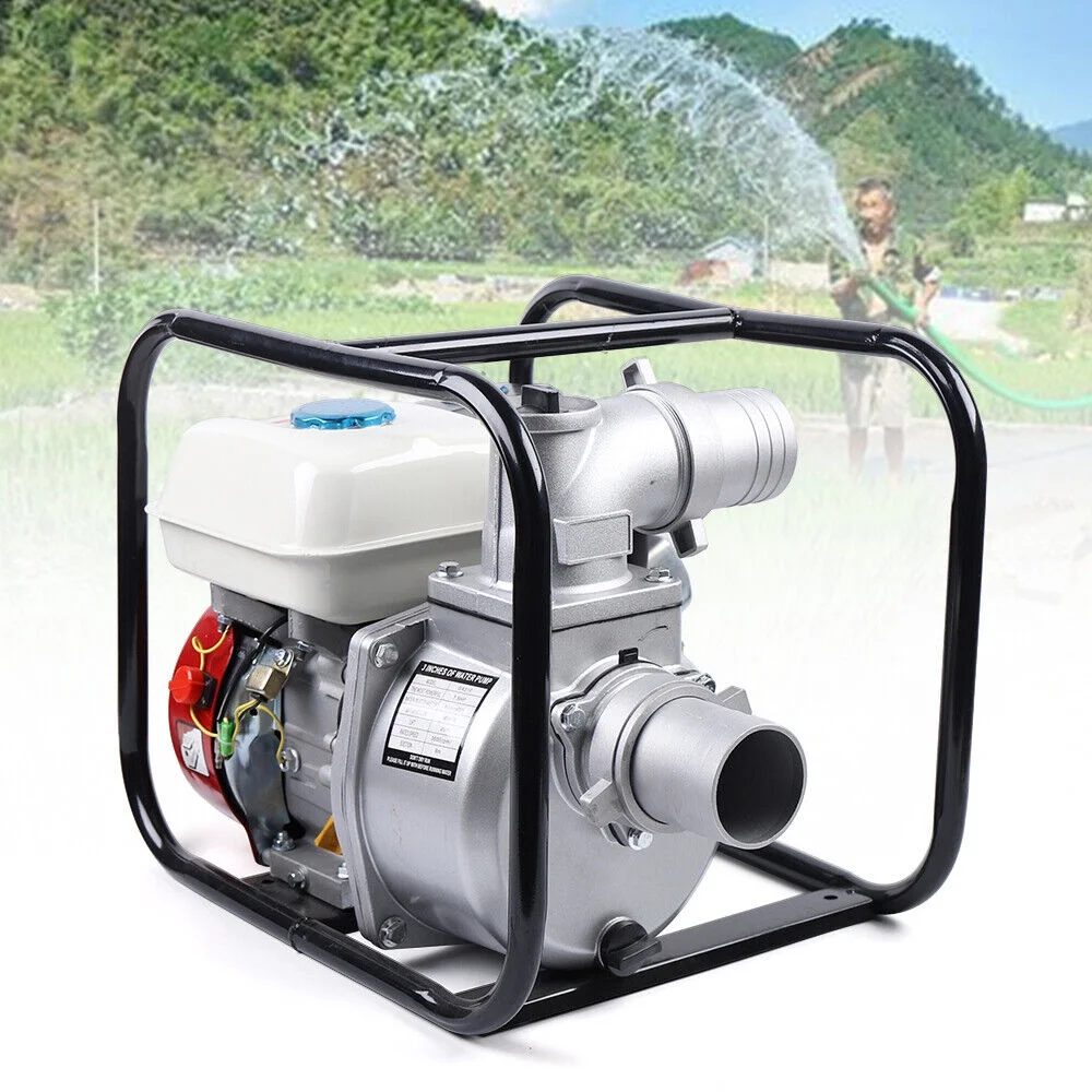 Portable Gasoline Water Pump 210CC 7.5HP High Pressure Transfer Agricultural Irrigation