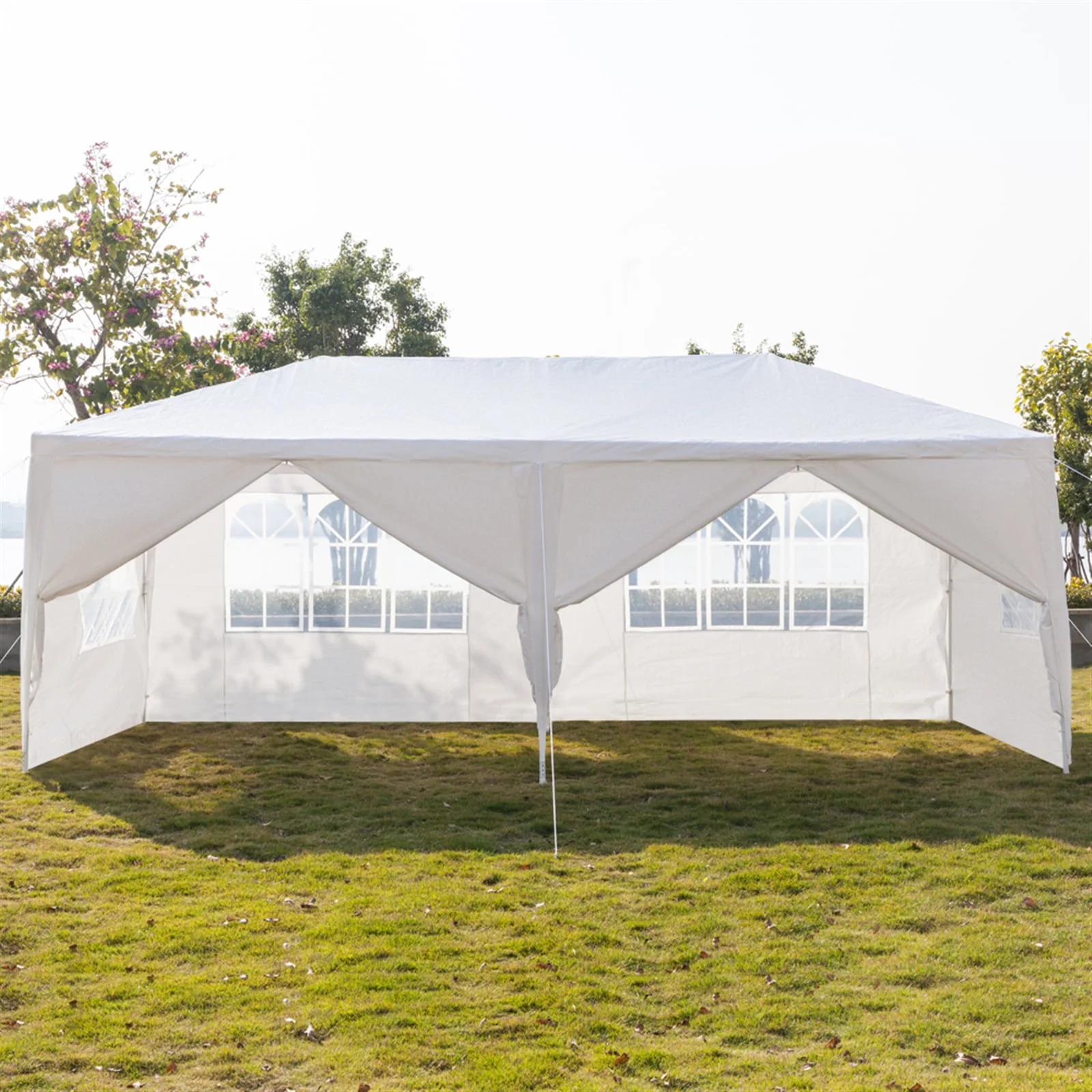 Resenkos 10' x 20' Tents and Canopies Outdoor Tents and Canopy, White 6 Sides Portable Waterproof Tent with Spiral Tubes Canopy Tents for Outside Party Waterproof Canopy Wedding Tent BBQ Shelter